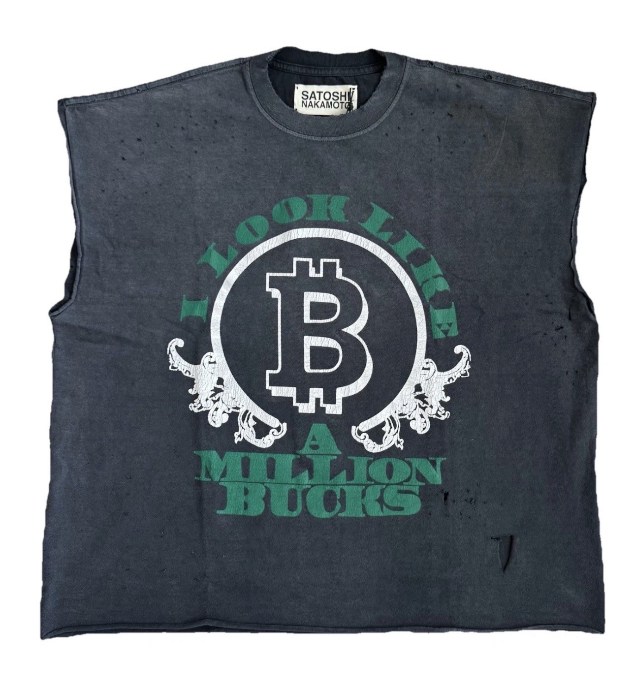 Satoshi Nakamoto – Million Bucks Cut-Off T-shirt Size: XL