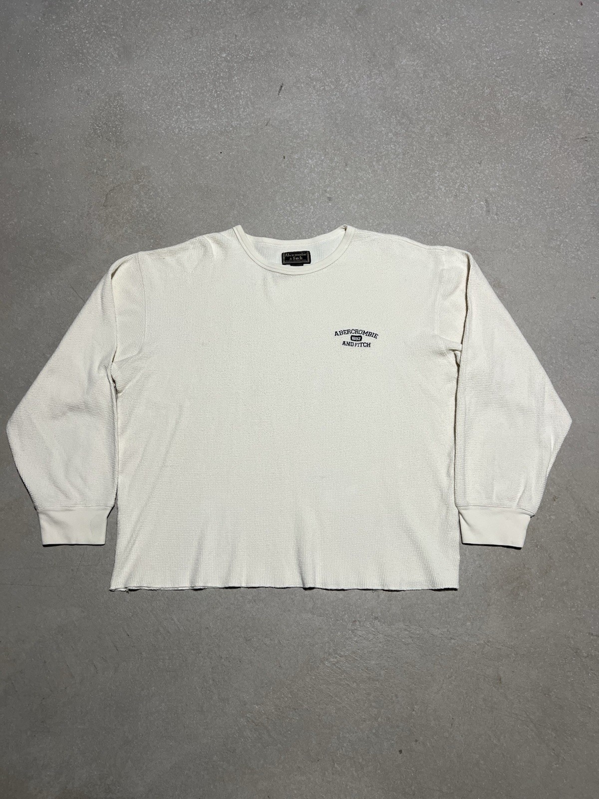 Abercrombie & Fitch Shirt Mens XL White Thermal Waffle Knit Long Sleeve