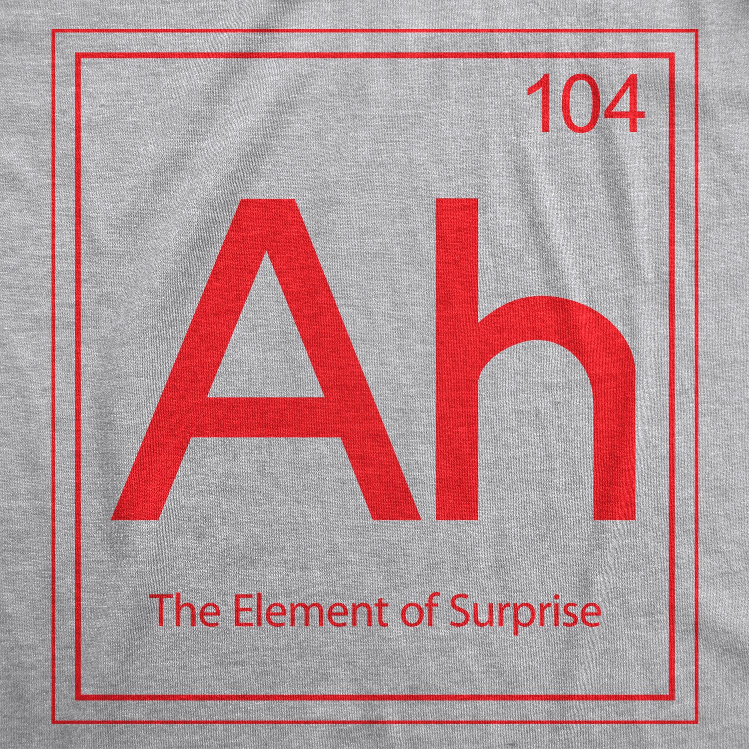 Ah! The Element Of Surprise T Shirt Funny Sarcastic Science Periodic Table Tee