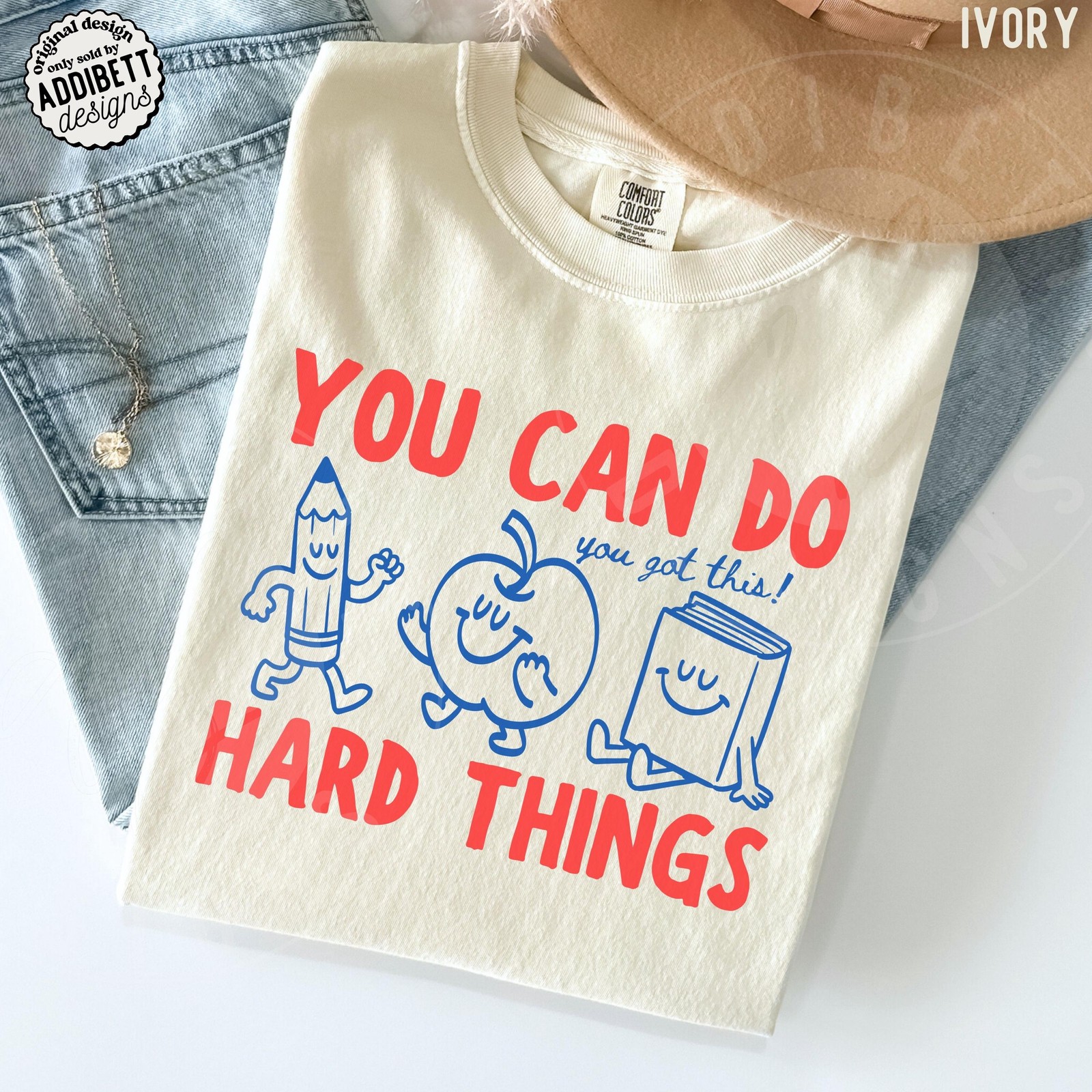 Motivational Teacher Shirt Cute Retro Doodle Positive Classroom Tee