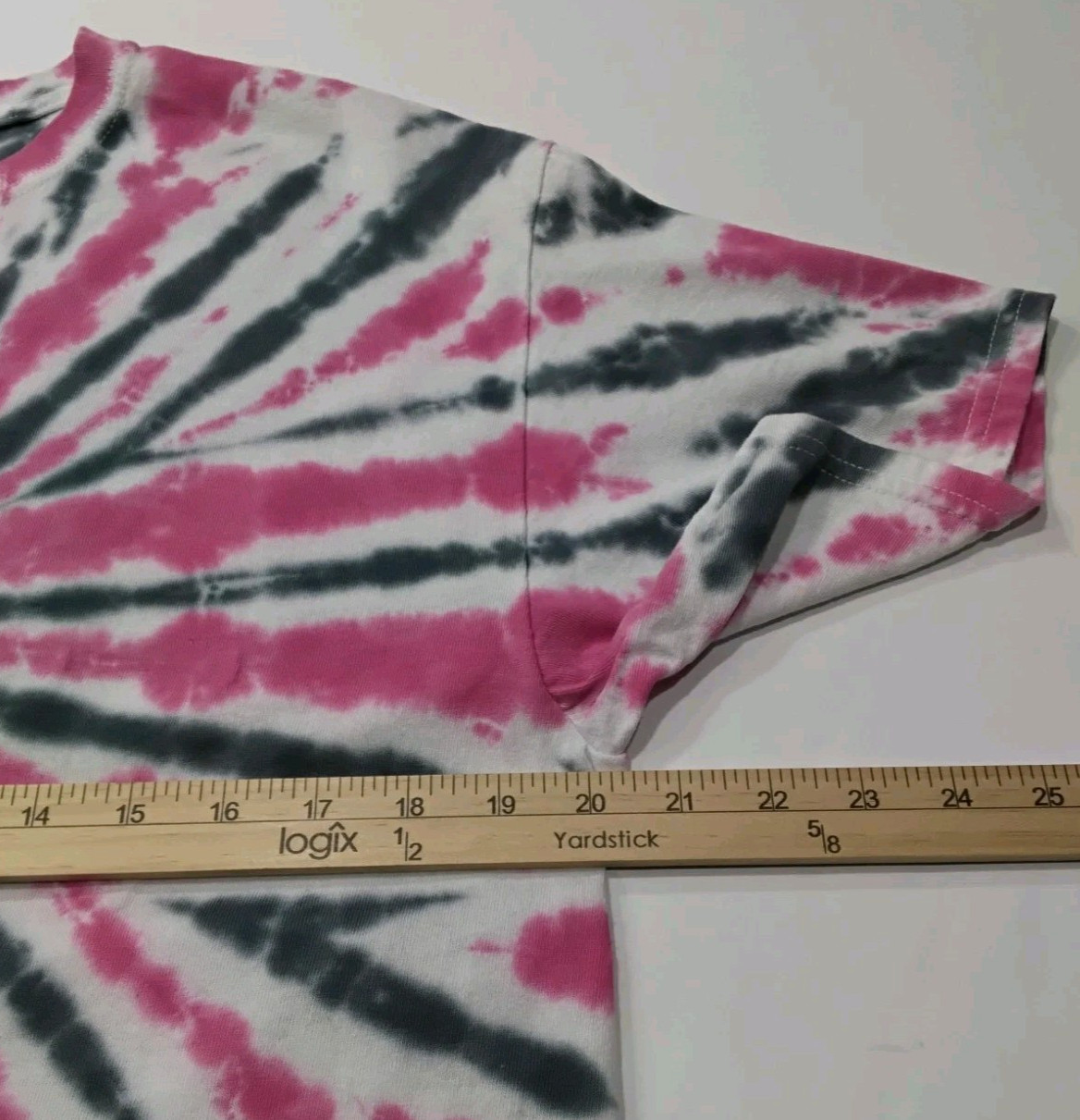 New Tie Dye Men’s T-Shirt Pink Gray Adult Large Multicolor Summer Spiral Swirl