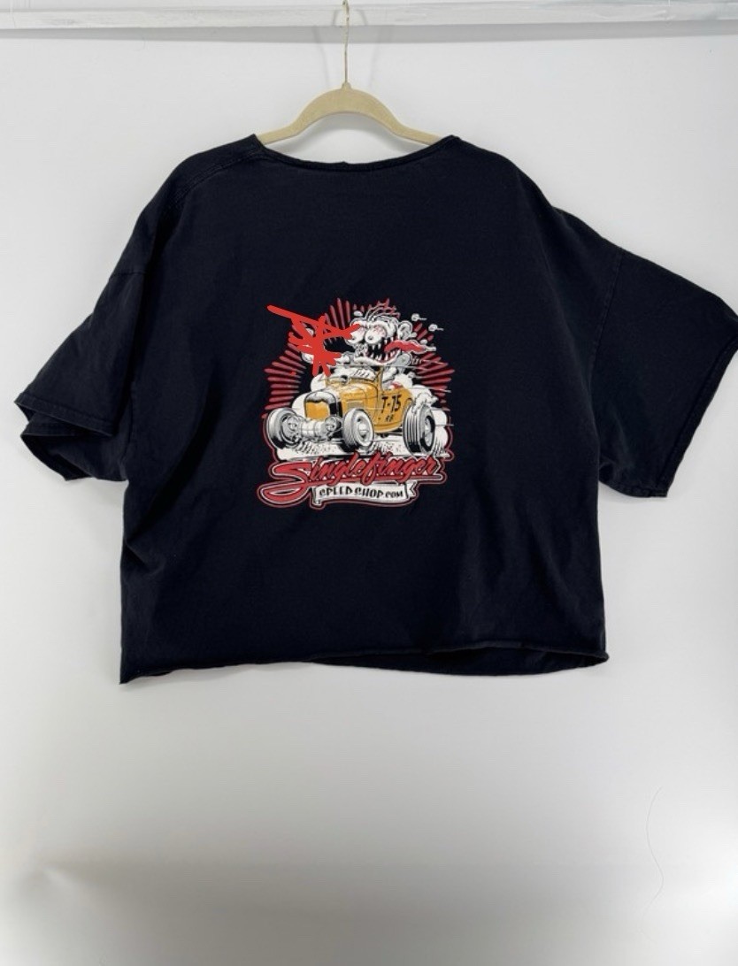 Speed Shop Cropped T Shirt Size Unknown, M Finger Edited Out