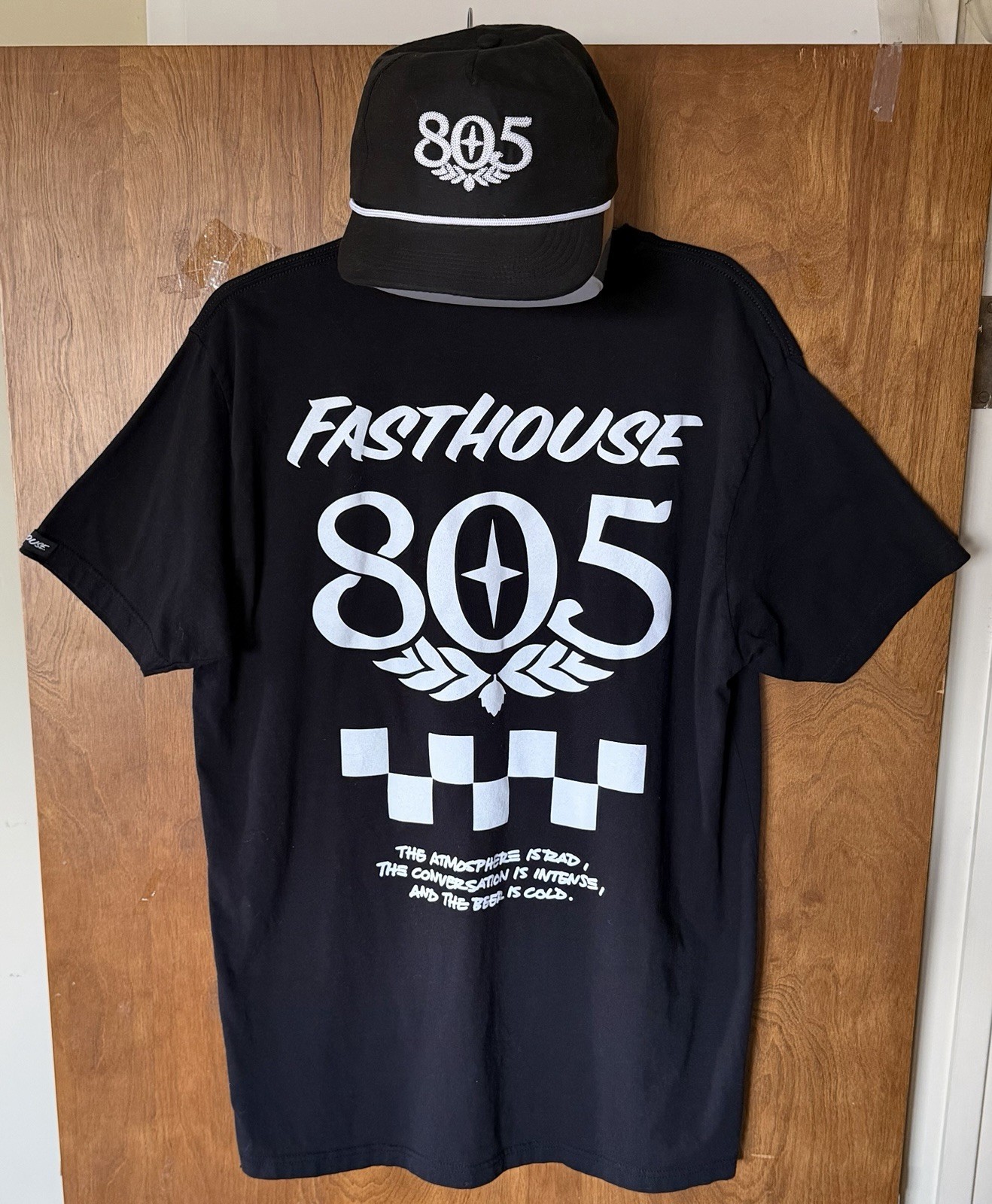 Fasthouse 805 Beer Black Mens XL Cotton Graphic Tee & Trucker Hat Brewery Set