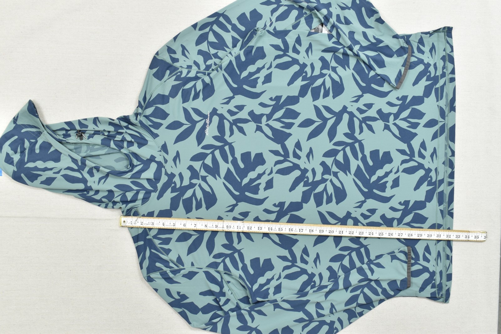 Eddie Bauer Men’s XL Solarfoil Freeshade Print Pullover Hoodie Dark Seafoam NWT