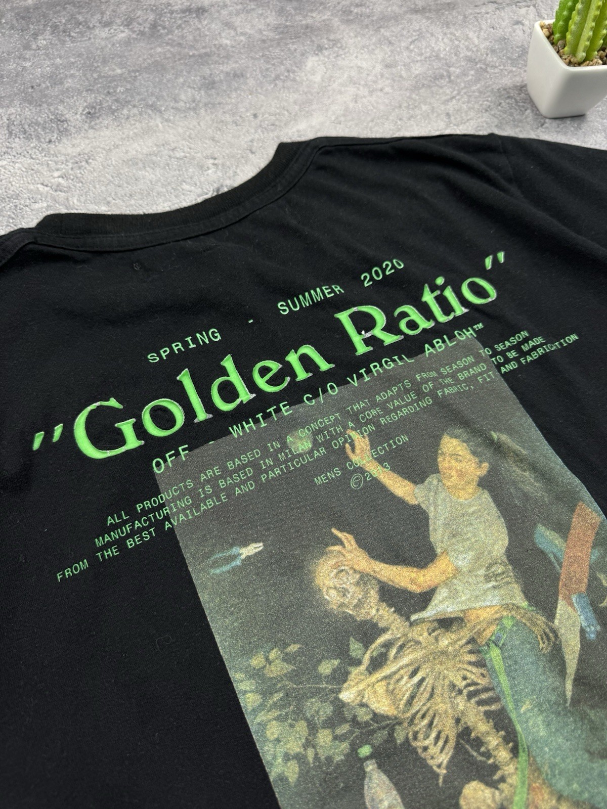 Off-White “Golden Ratio” Pascal Skeleton Graphic Black T-Shirt