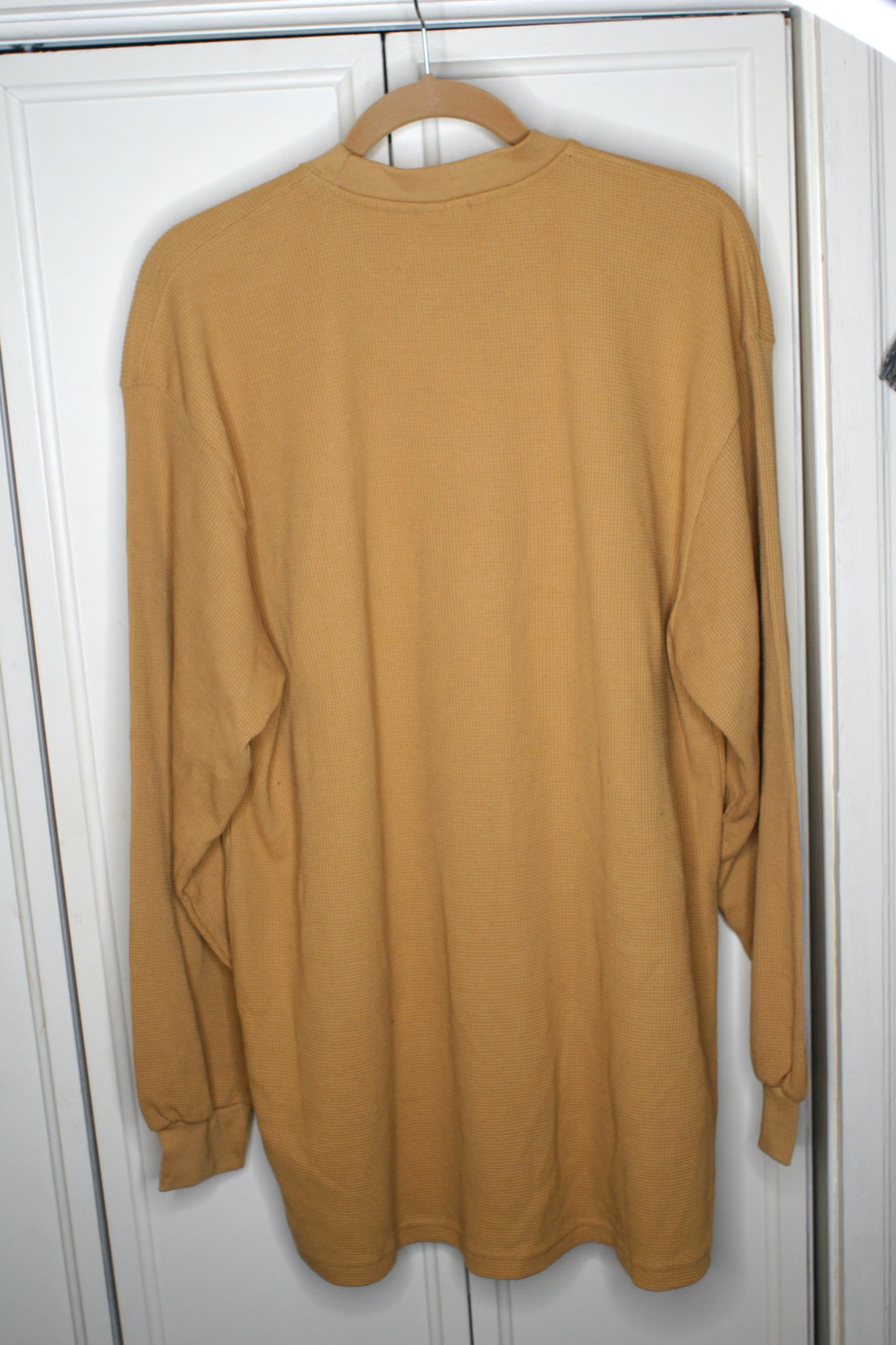 NEW Men City Lab 2XL Solid Heavy Duty Thermal Tee Mustard Yellow Long Sleeve