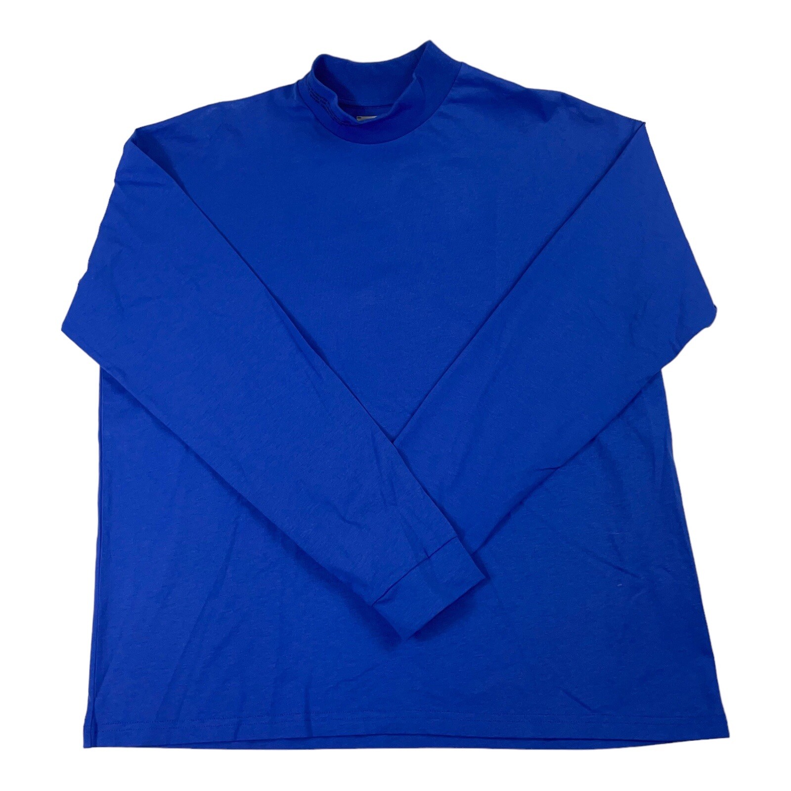 Pangaia Men Sz M High Neck Long Sleeve T Shirt Blue Organic Cotton PPRMINT