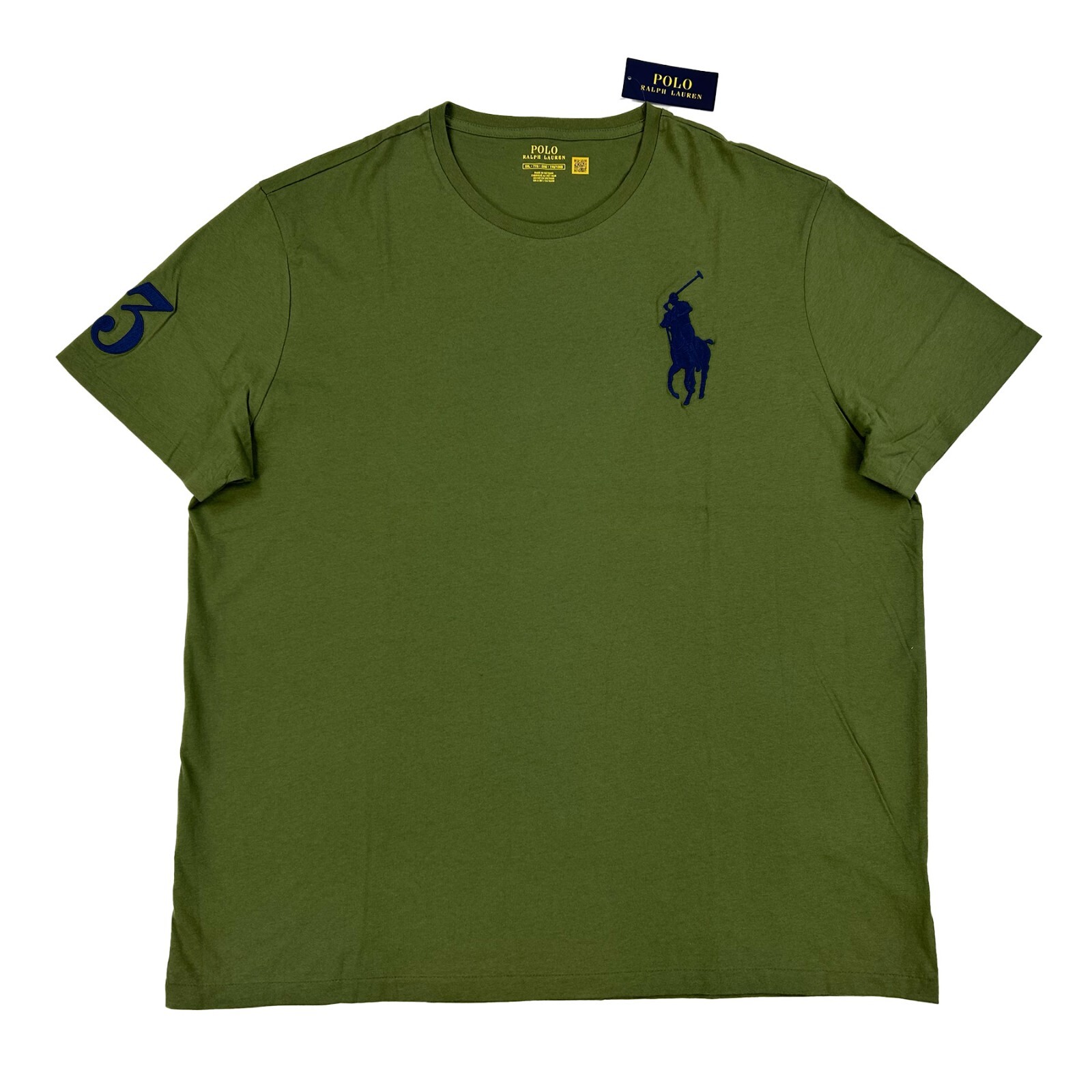 Polo Ralph Lauren Short Sleeve Big Pony Crewneck T-Shirt Tee – Olive w/Navy Pony