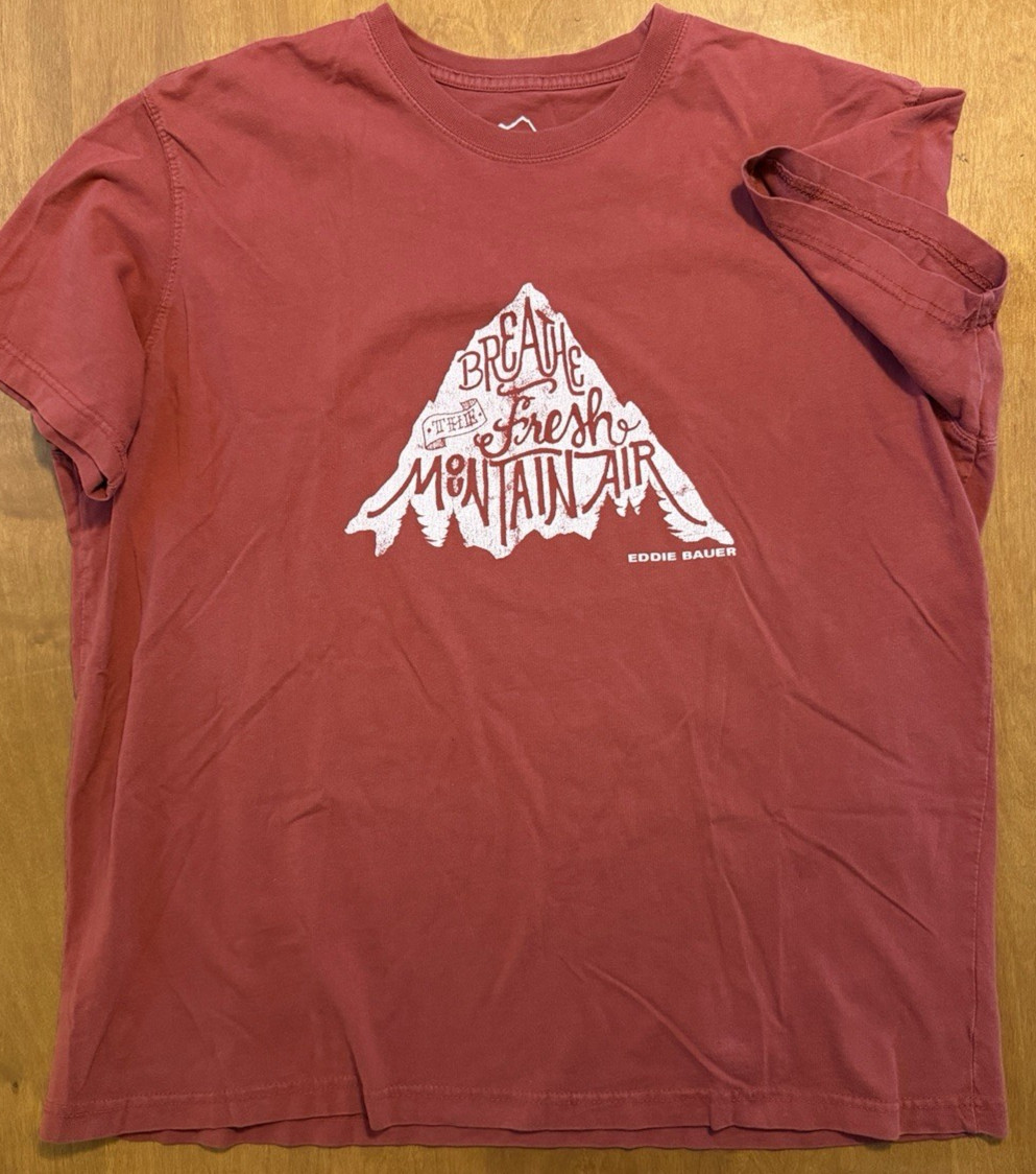 Eddie Bauer “Breathe The Fresh Mountain Air” Men’s Soft Graphic T-Shirt XL