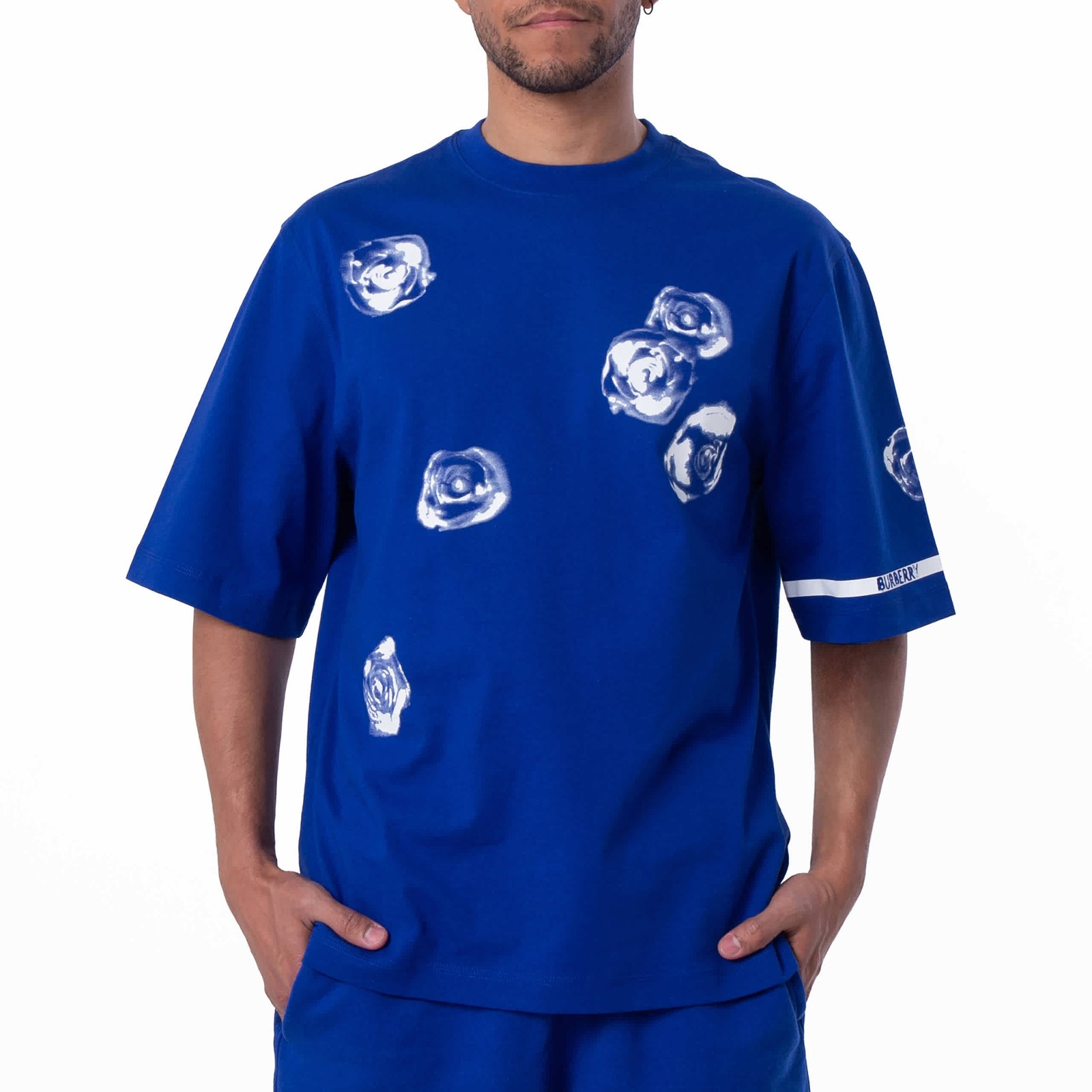 Burberry Rose Print Cotton Jersey T-Shirt