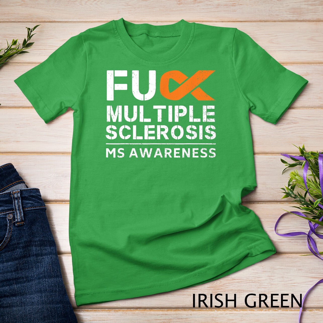 Multiple Sclerosis MS Awareness Support Ribbon Unisex T-shirt