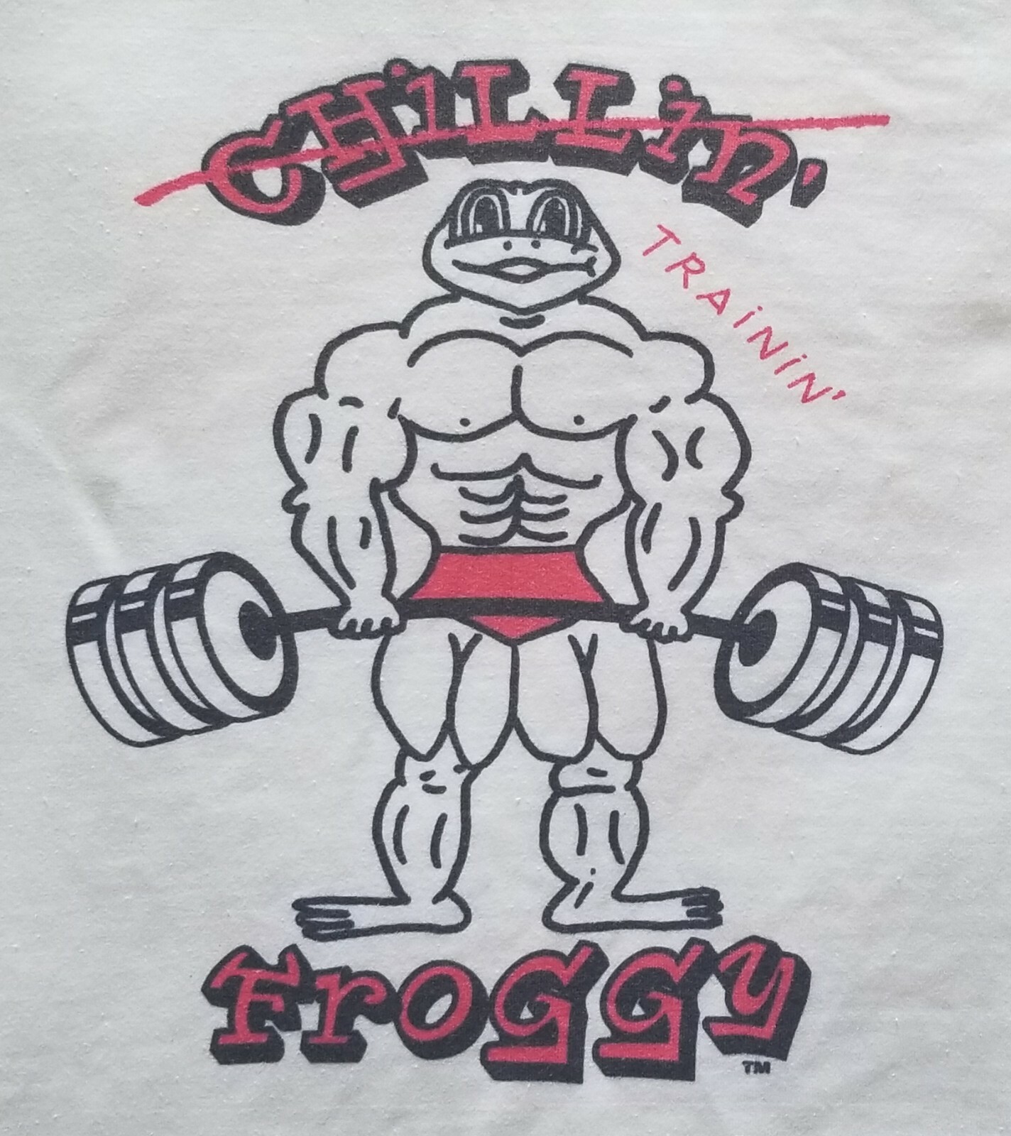CHILLIN’ Training FROGGY Bodybuilder Logo Gym Workout T-Shirt New Size S M L XL