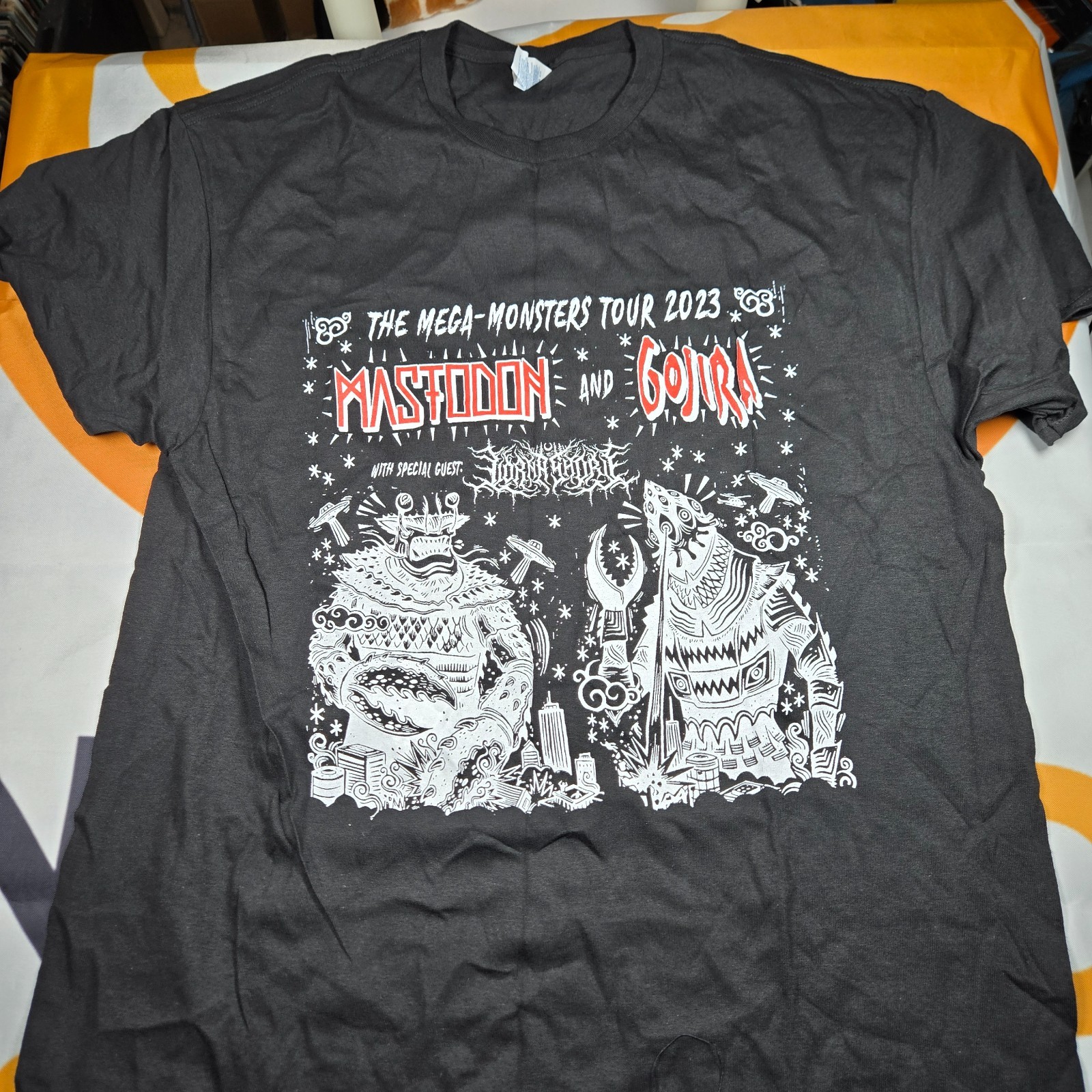 Mastodon Gojira Mega-Monsters Tour 2023 T-Shirt Metal Band Black Multiple Sizes