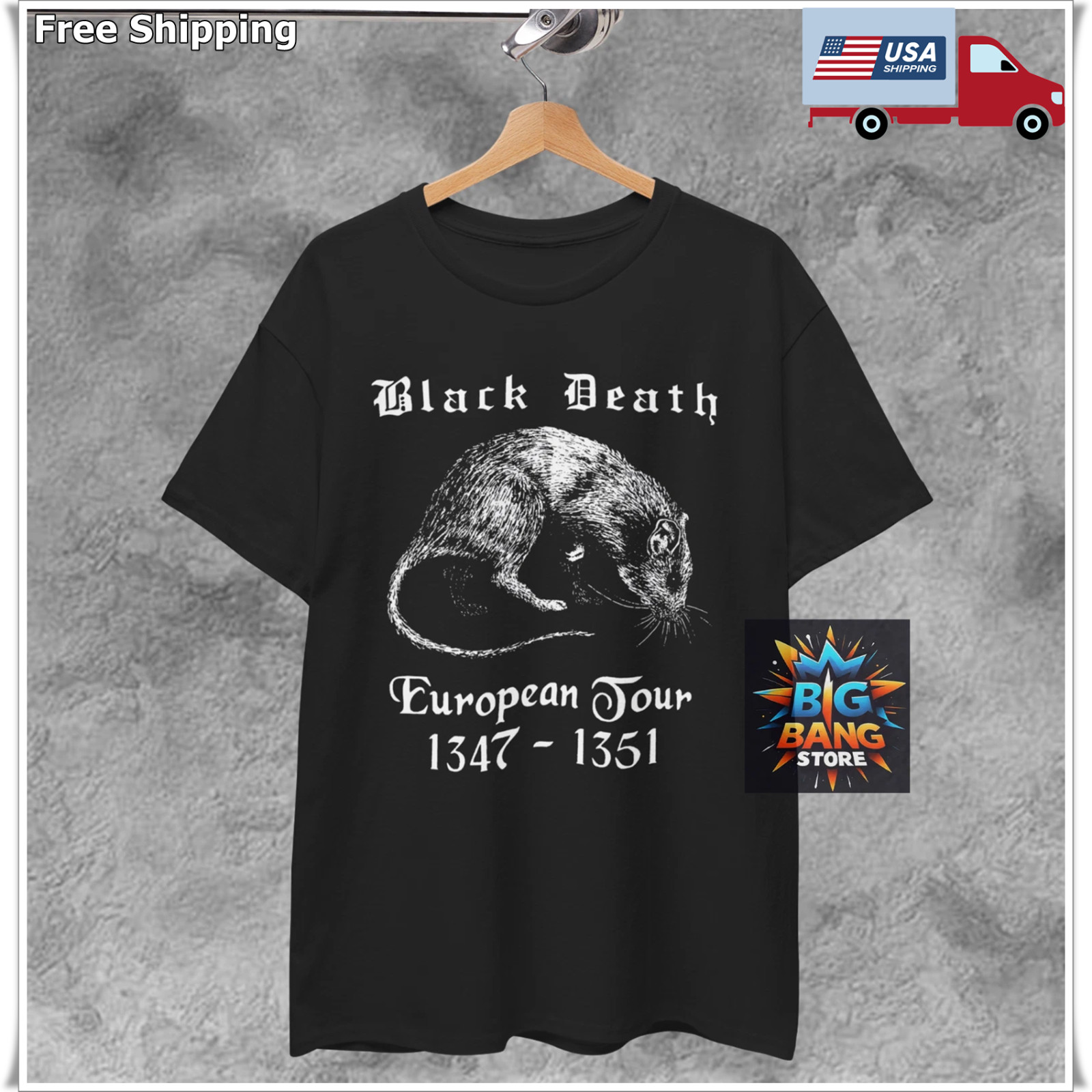 BLACK DEATH European Tour Shirt plague rat post apocalypse climate change punk
