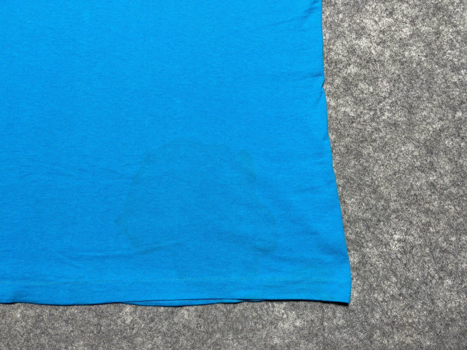 Vtg DISTRESSED Blue Single Stitch 1990’s Shirt sleeve cuff collar Blank L Skate