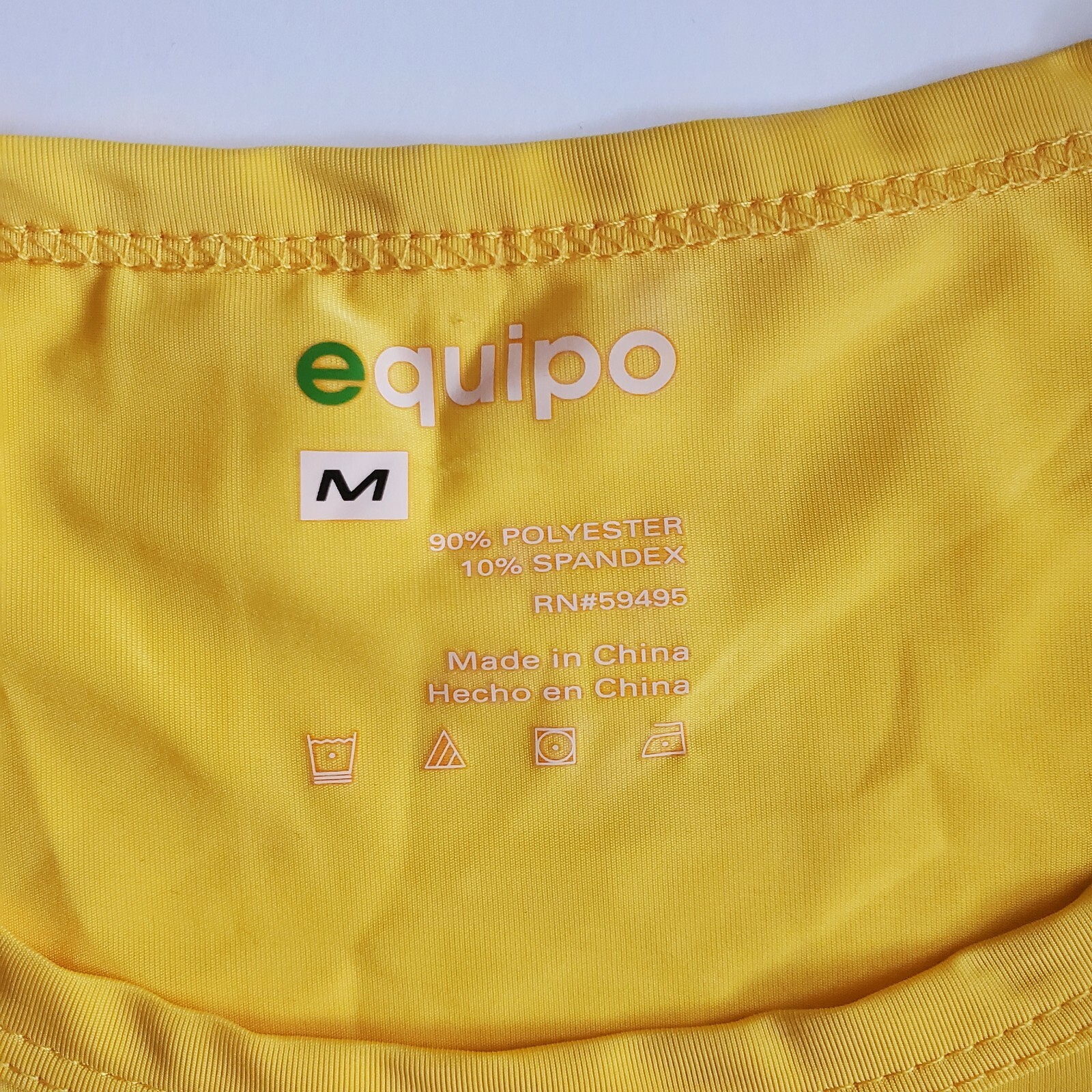 Equipo Yellow Tank Top M Polyester Spandex Sleeveless Graphic Skull Print