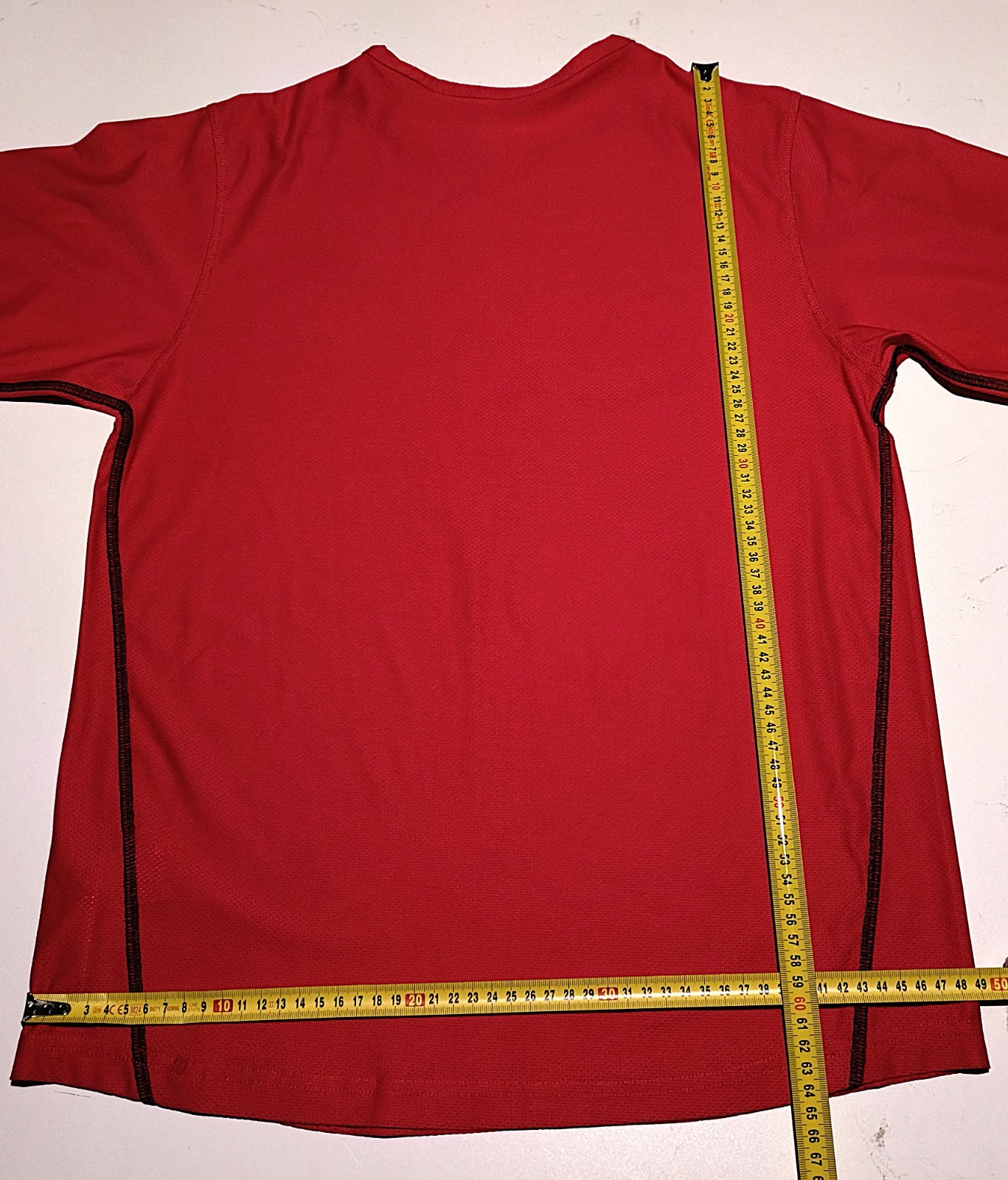 Nike Dri-FIT T-Shirt S Red Black Embroidered Logo Running Training Gym Top VGC