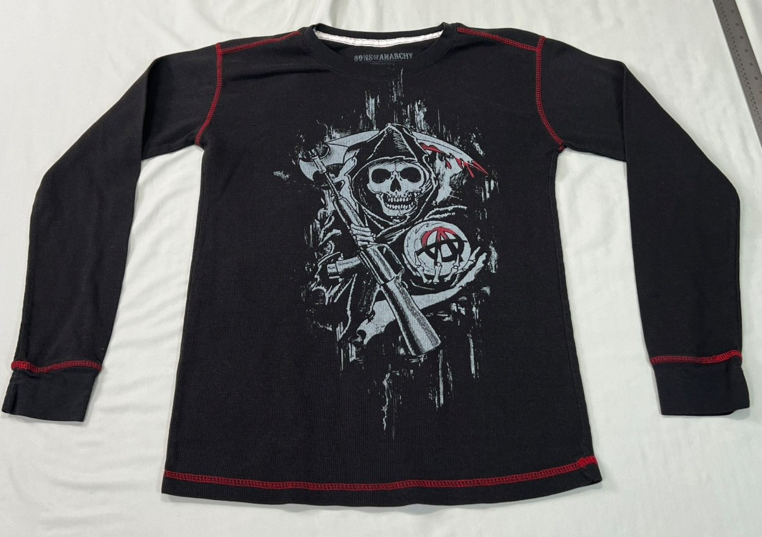 Sons Of Anarchy Shirt Mens Large Black Thermal Long Sleeve Biker TV Television
