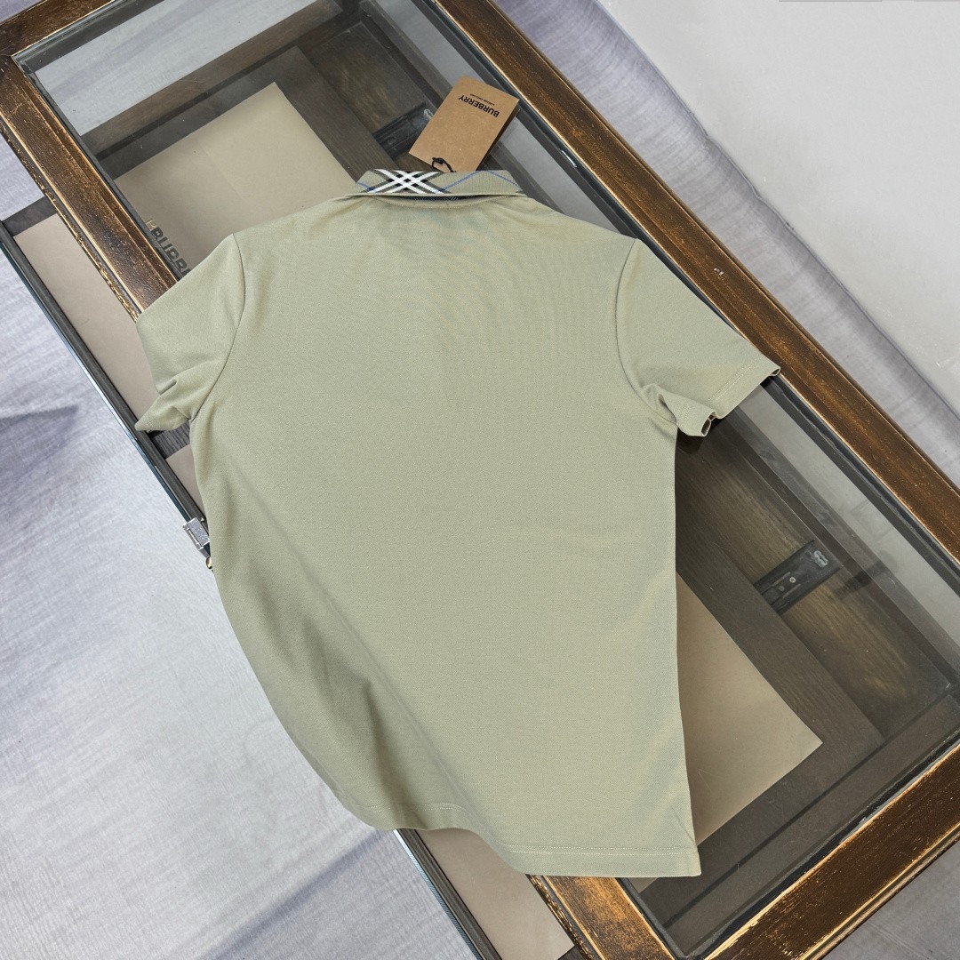 BUR*BERRY Men’s Light Green Short-Sleeve Collared Polo Shirt XL