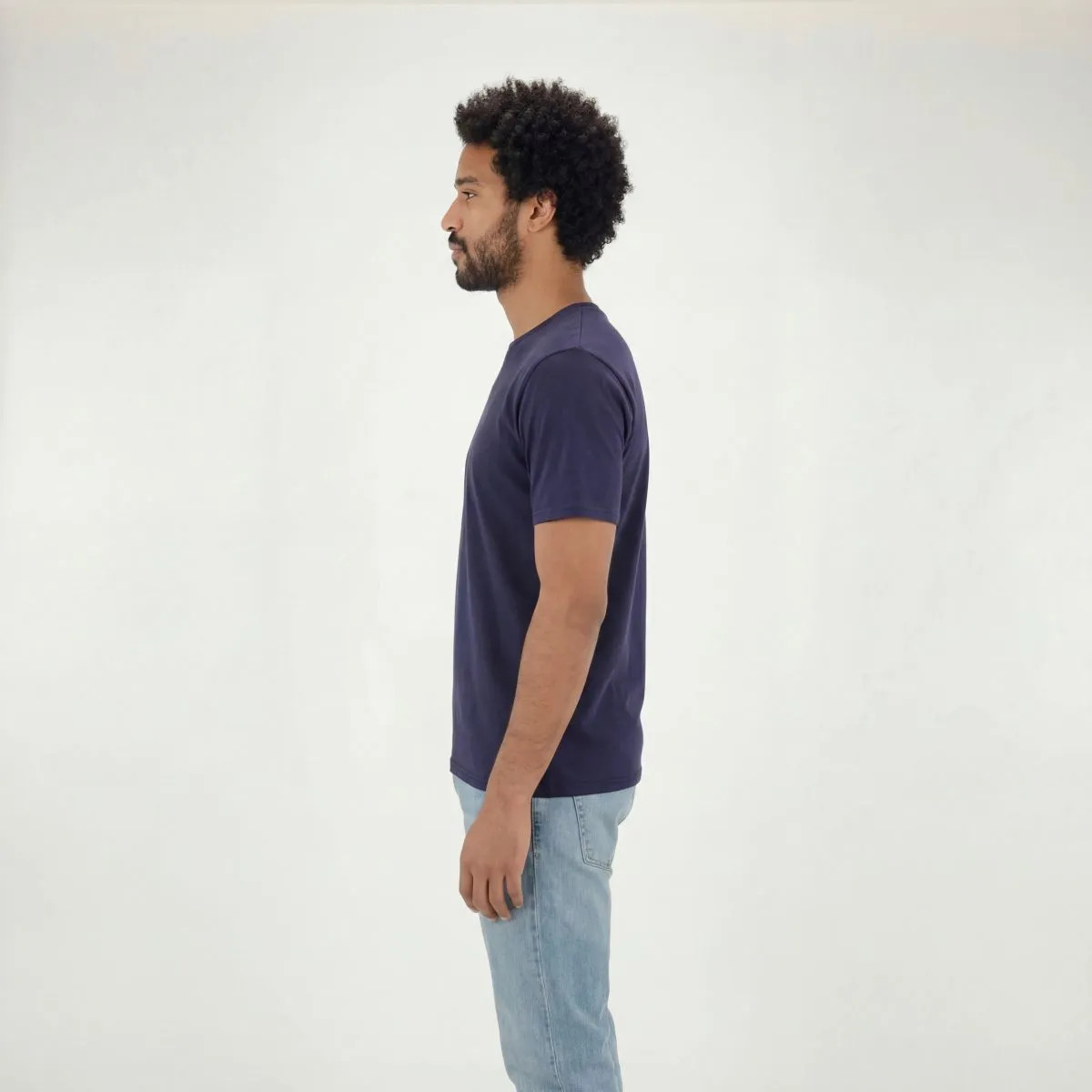 Men’s Bamboo Cotton T-Shirt 4 Pack Navy Crew Neck Soft Moisture Wicking NWT
