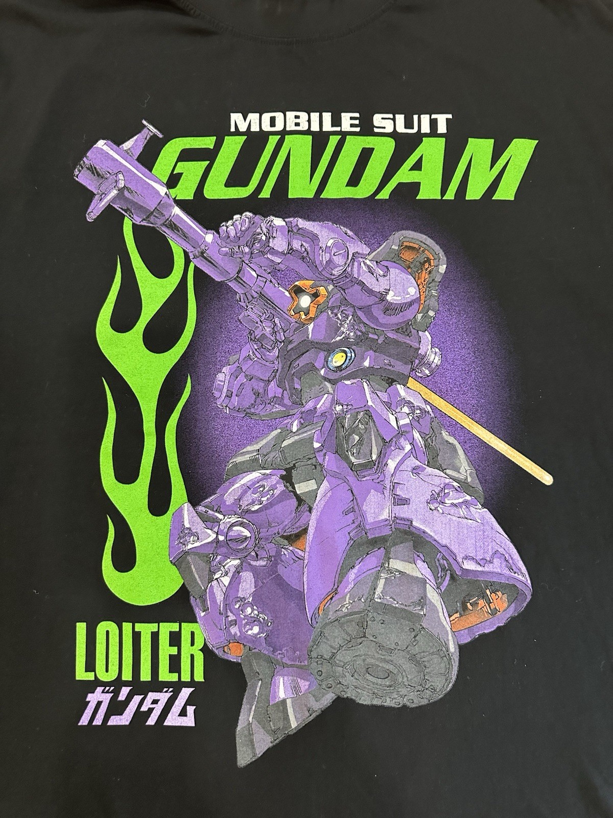 Loiter X Mobile Suit Gundam XL Black Short Sleeve Tshirt MS-09 Dom Excellent