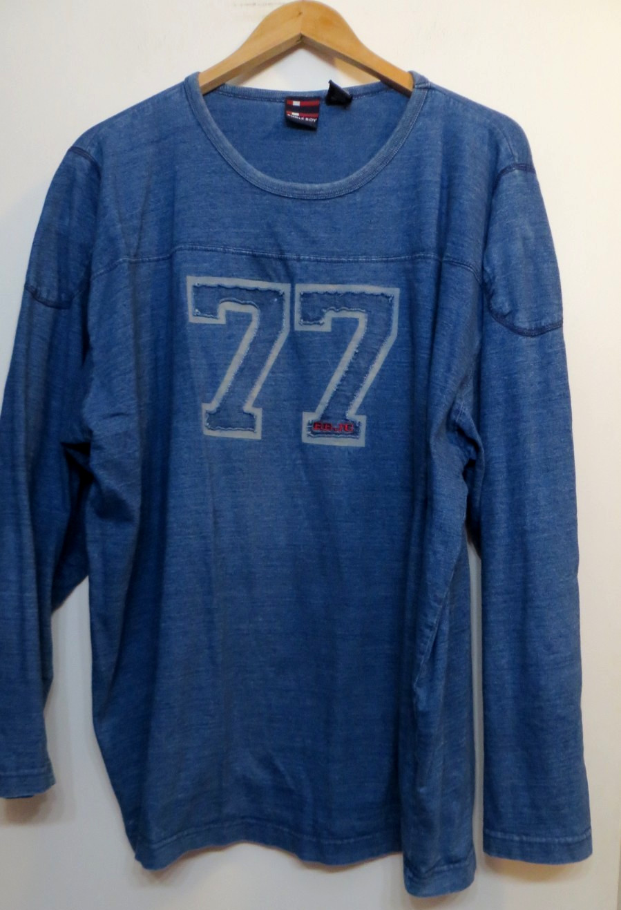 Bugle Boy Shirt Mens XL Blue Number Jersey Type Tee Preppy Blokecore Retro 90s