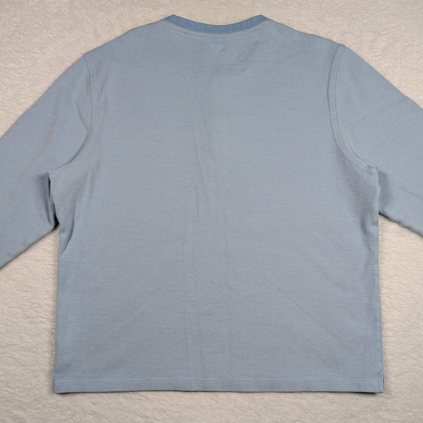 UNTUCKit Henley Shirt Mens XL Blue Long Sleeve Cotton Nylon Pullover Casual