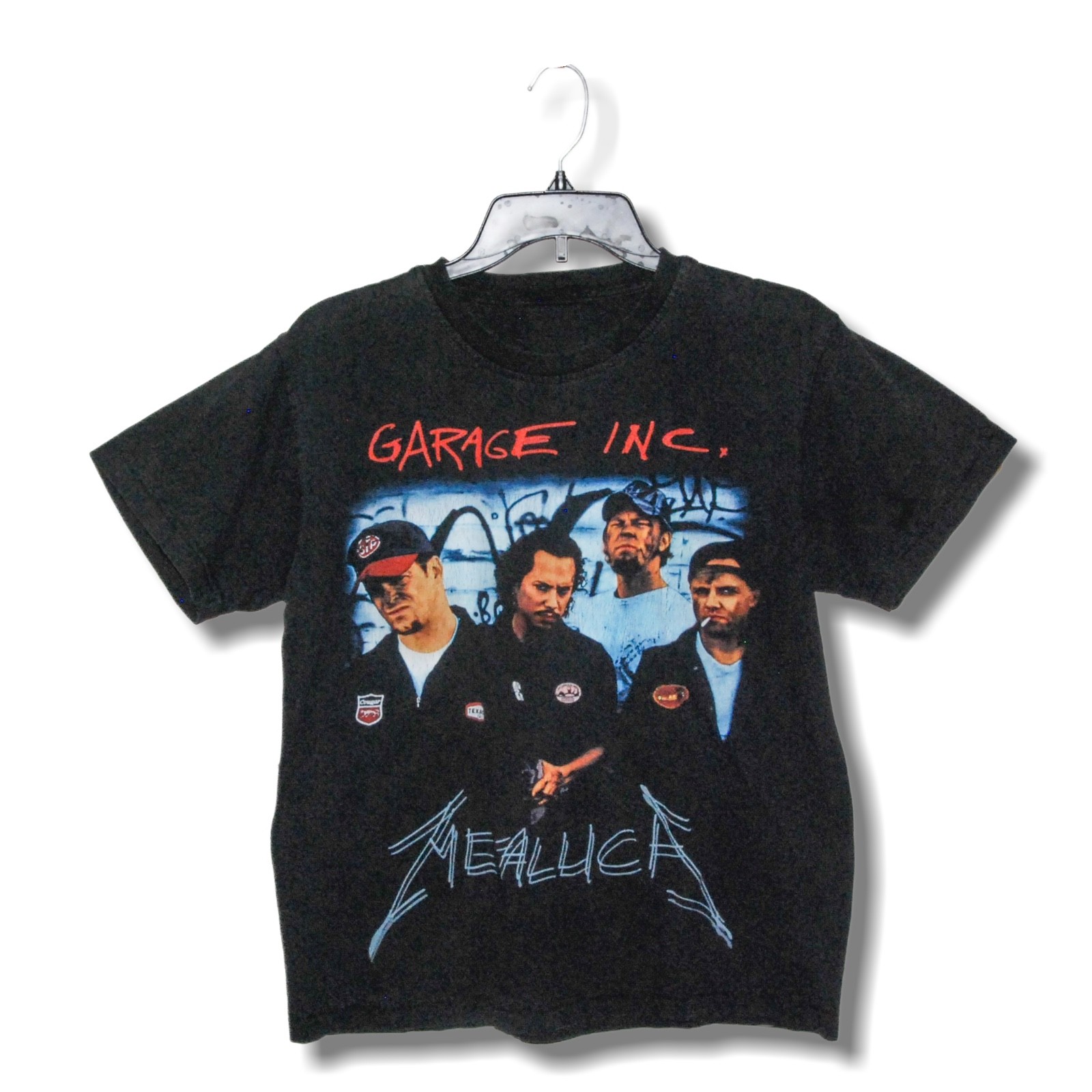 1998 METALLICA Garage Inc. Small Short Fit Black Thrashed Concert Tour T Shirt