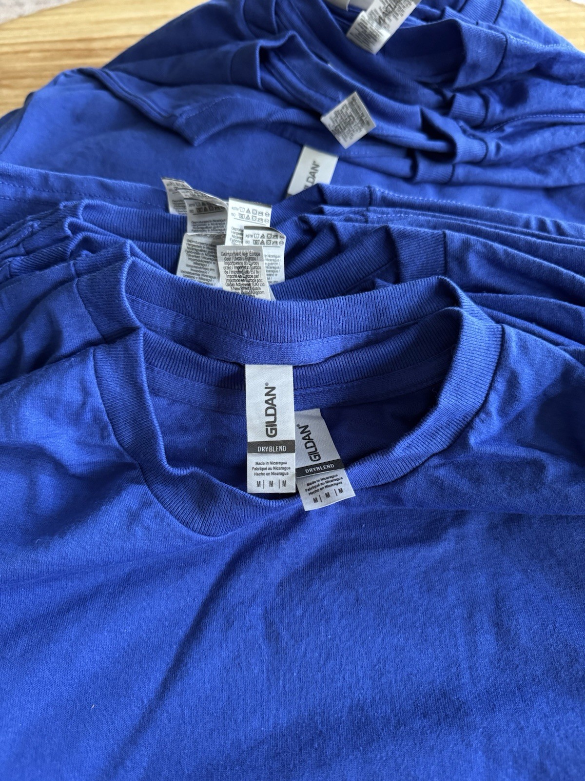 Gildan (16) Unisex Large G800 Dryblend T-Shirt’s Royal Blue Short Sleeve NEW