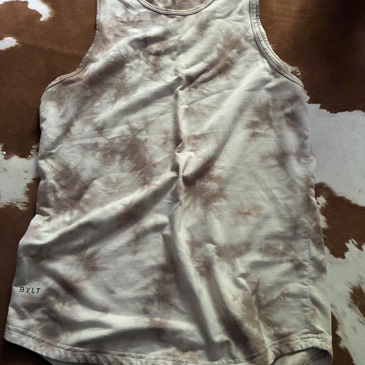 BYLT Premium Basics Cloud Dye Tank Sand Tie Dye Mens Sleeveless Size M