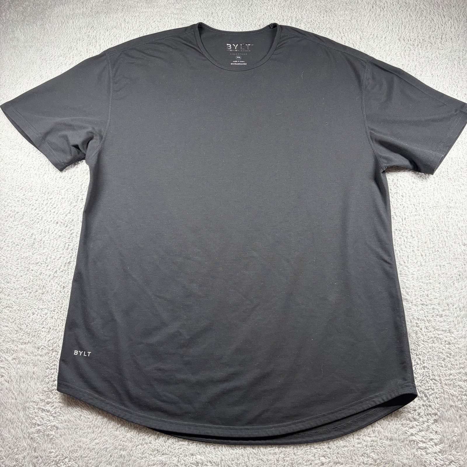 BYLT Premium Basic Shirt Mens XXL Black Poly Cotton Spandex Wicking Cooling