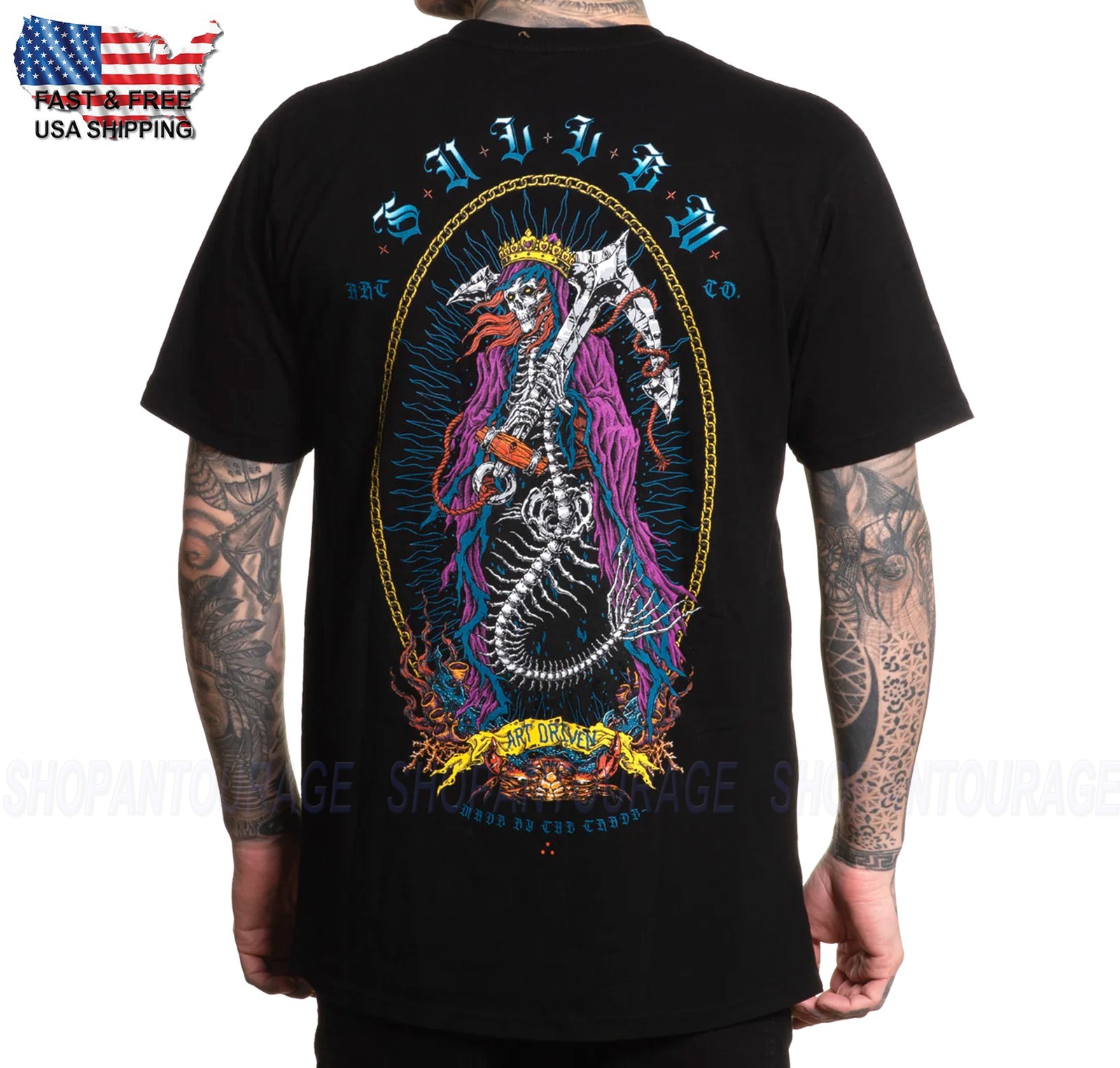 Sullen Art Collective Mermaid Premium Fit SCM7127 Short Sleeve T-shirt For Men