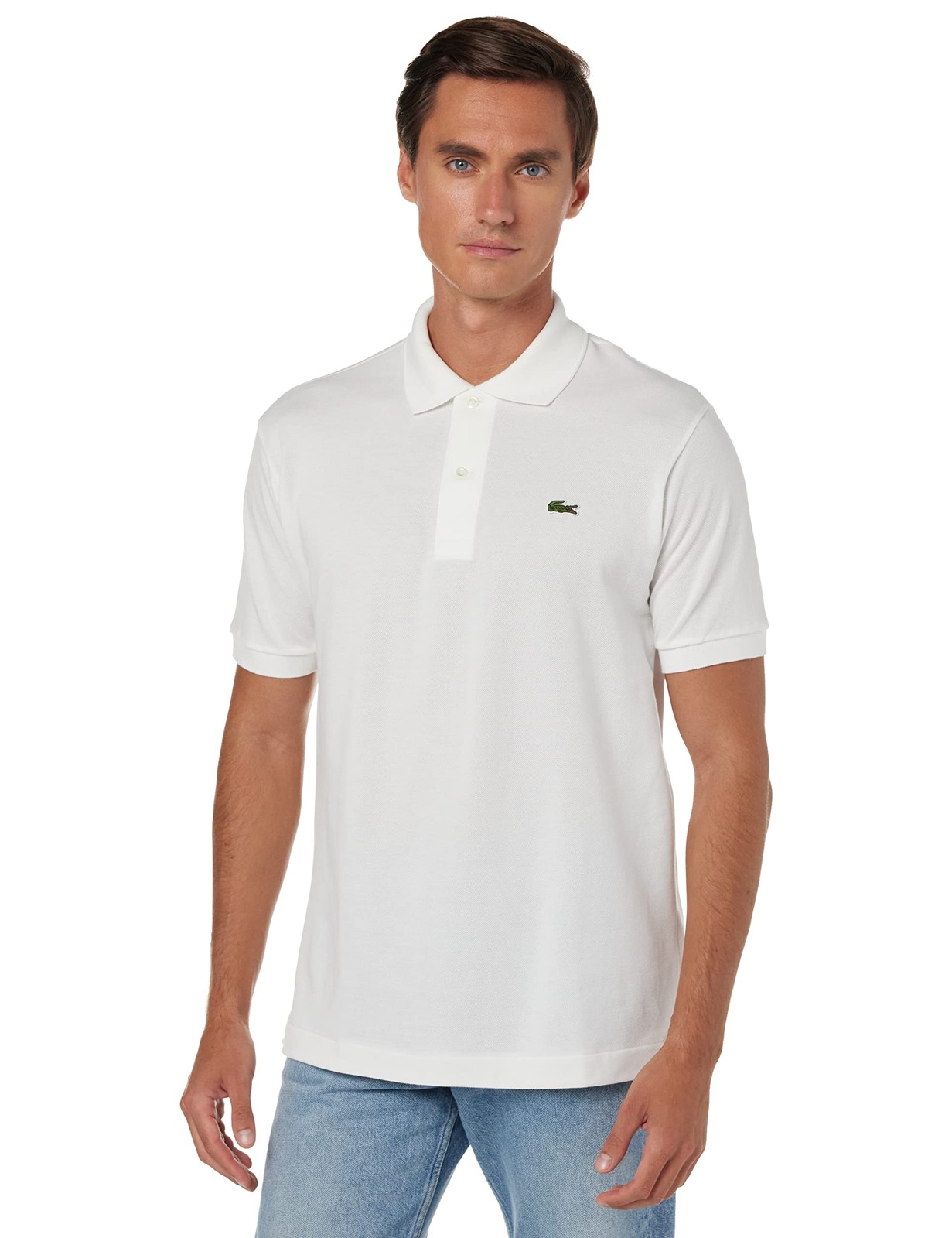 Lacoste Mens Polo Shirt L1212 White Size 4XL Cotton Piqué Classic Original