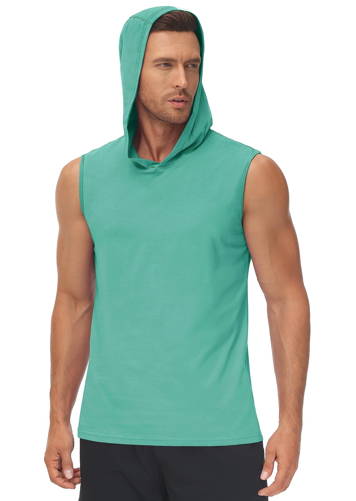 Men’s Hoodie Sleeveless Muscle Shirts Gym Workout Casual Running Sport Summer T