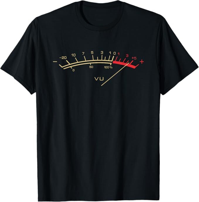 Retro VU Meter Hi-Fi Vintage Stereo Music Lover Gift T-Shirt