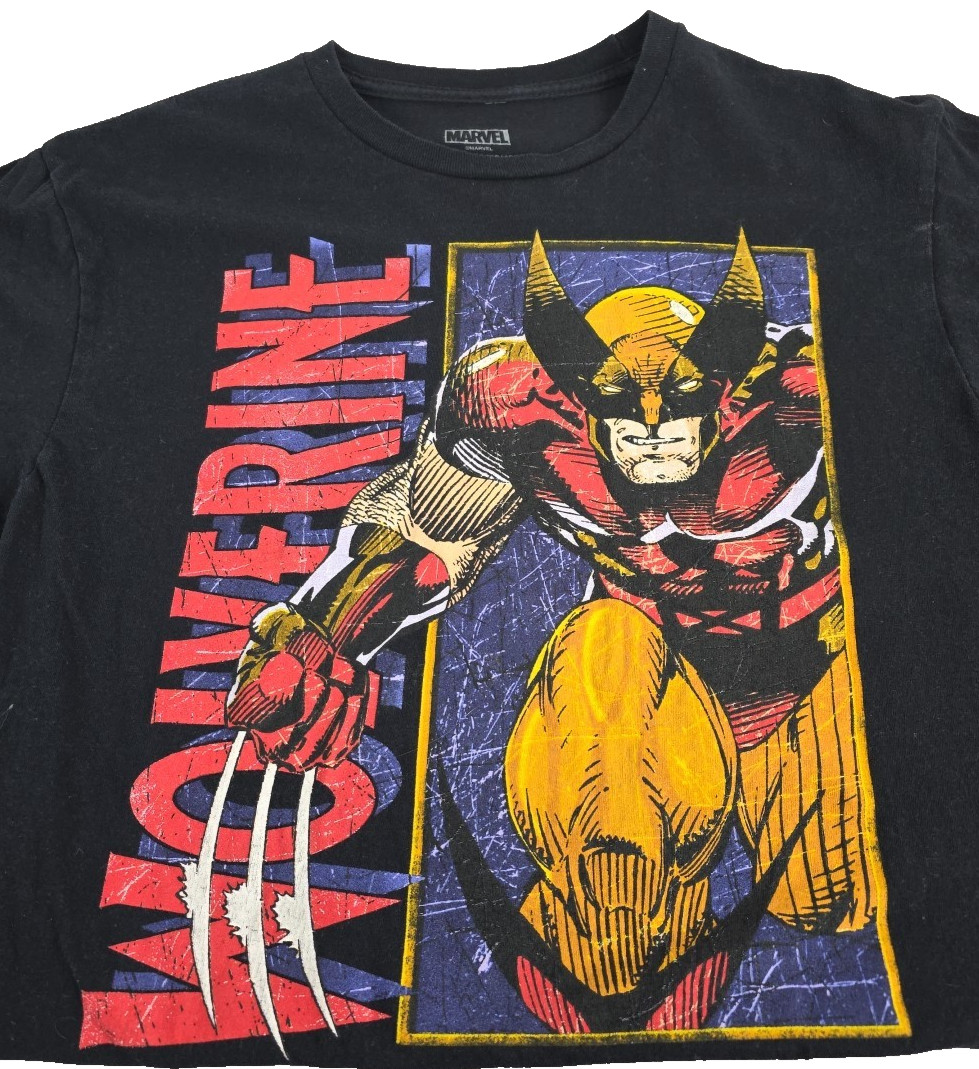 Wolverine Mens Black S/S T-Shirt Medium Comic Book Movies Marvel Universe X-Men