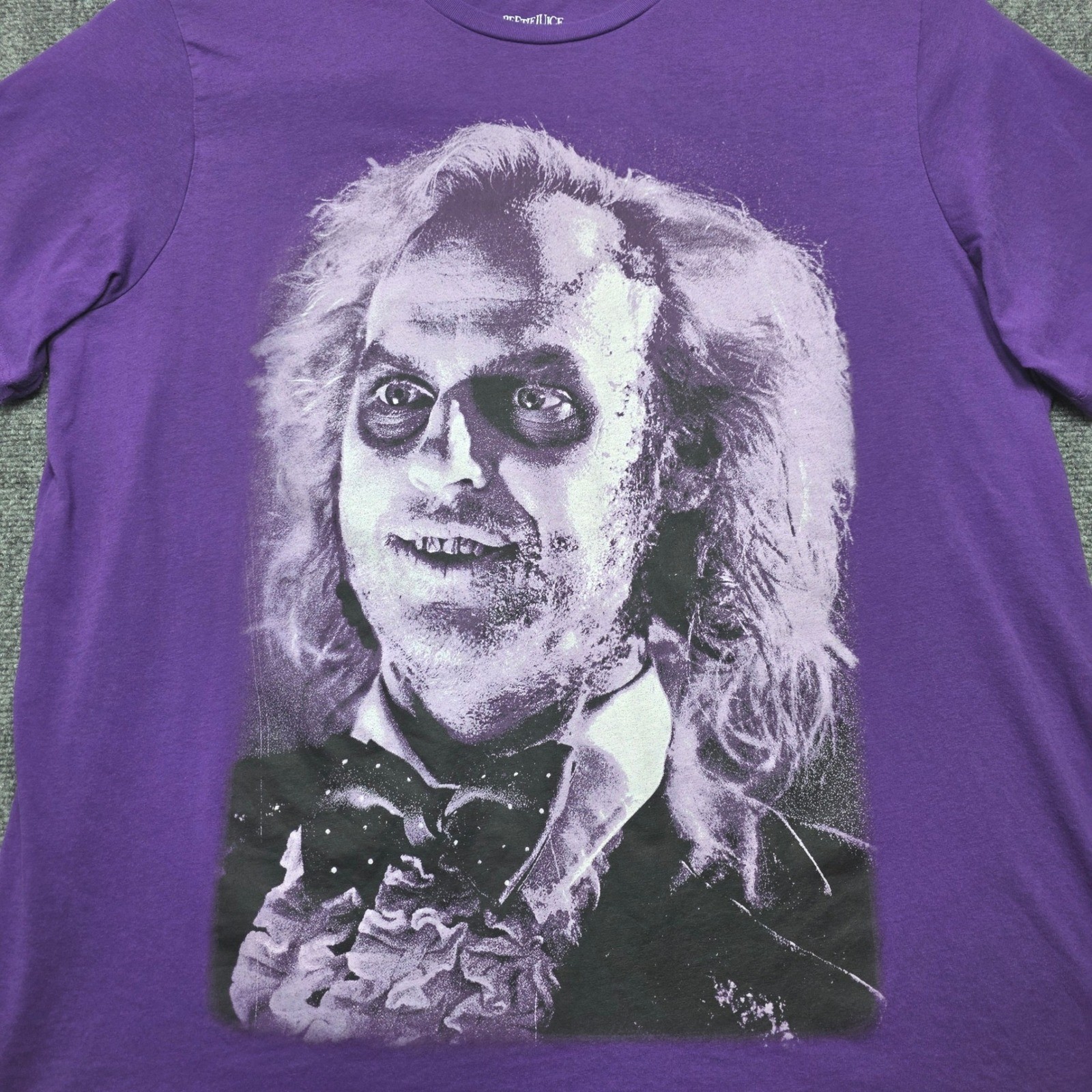 Beetlejuice Graphic Tee Men’s Size 3XL Purple Short Sleeve Movie Promo T-Shirt