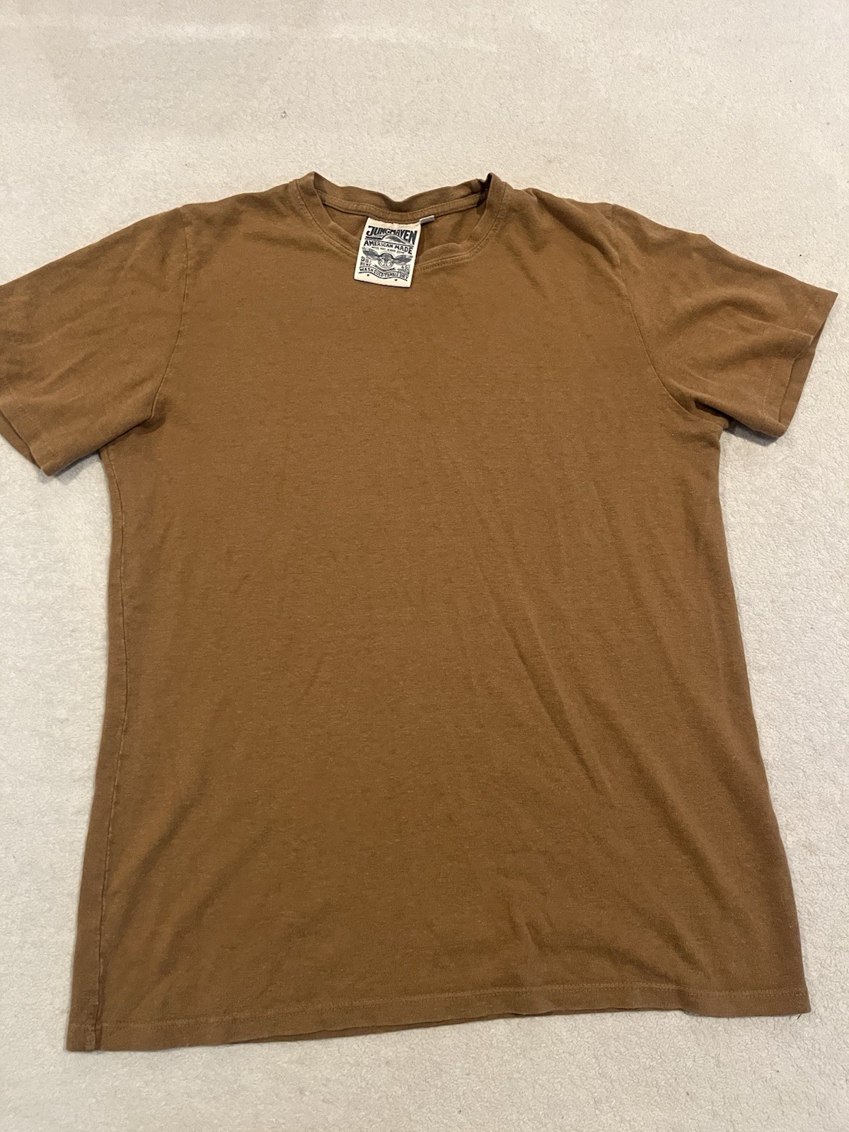 Jungmaven S/S T shirt Brown 55%Hemp 45%Organic Cotton Tee Men Size Medium
