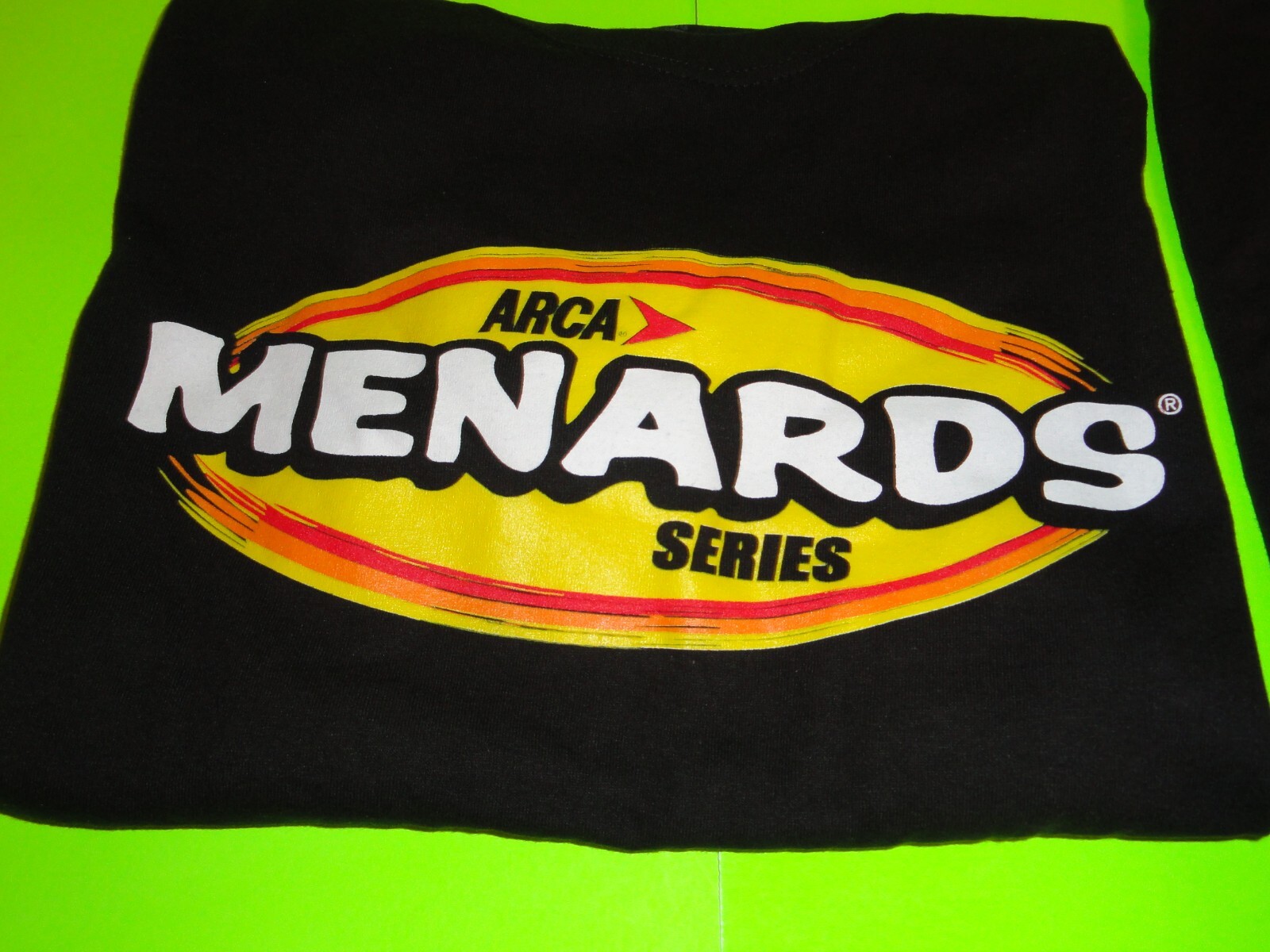 (Lot of 2) Sz XL / EXTRA LARGE BLACK Menards ARCA Racing Series 2019 T-Shirt NEW
