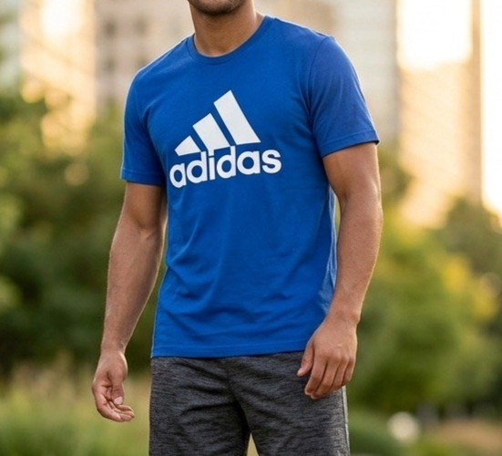 Adidas The Go To Shirt Mens Sz L Performance Badge of Sport Logo Tee Climalite