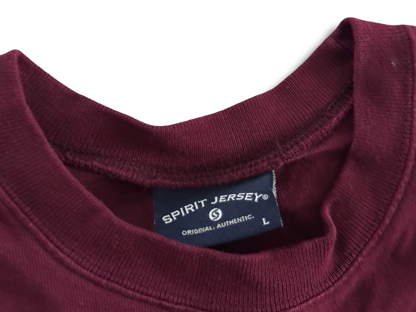Vintage Spirit Jersey Fordham University Large Burgundy Gray Puff Print T-Shirt