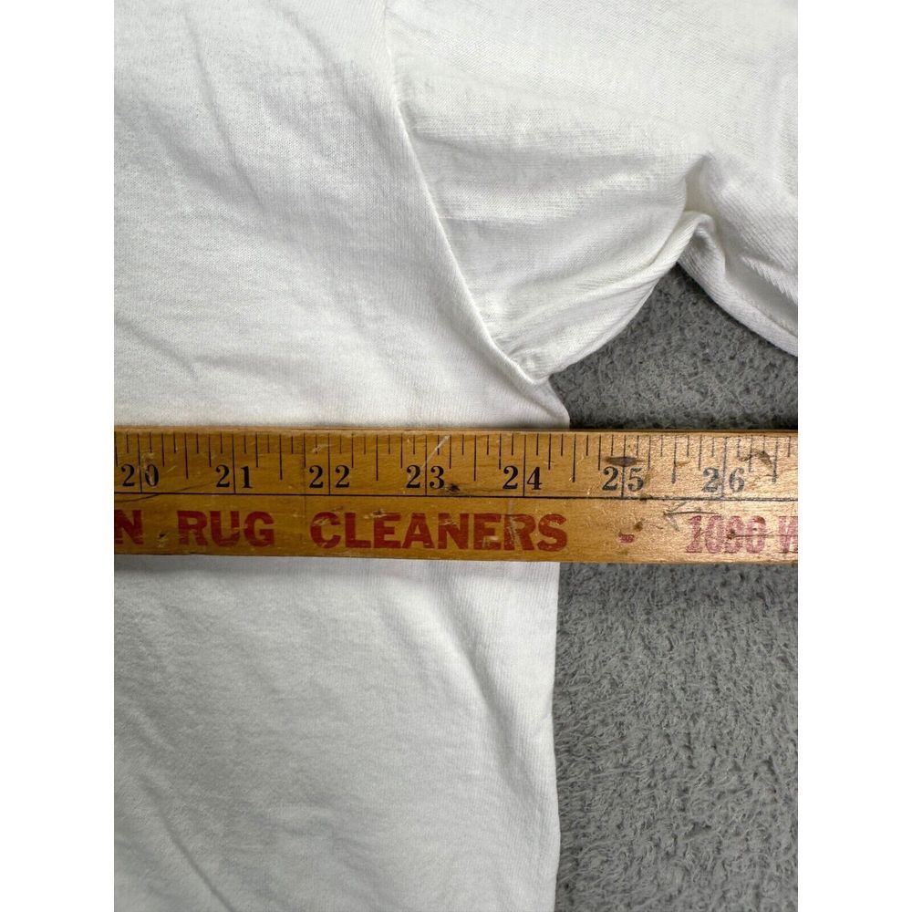 VINTAGE MV Sport T-Shirt Adult XL White Blue Single Stitch Tee Made In USA Mens