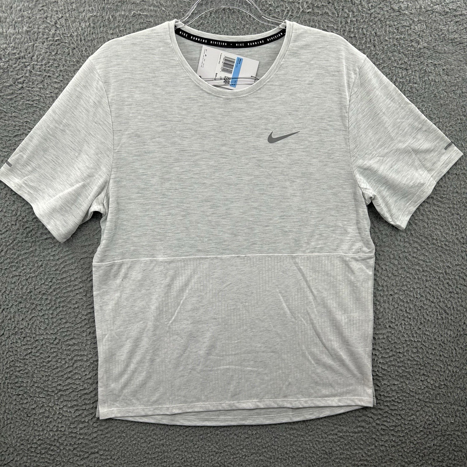 Nike Running Shirt Mens Medium Gray Dri FIT Run Division Core Training Top New