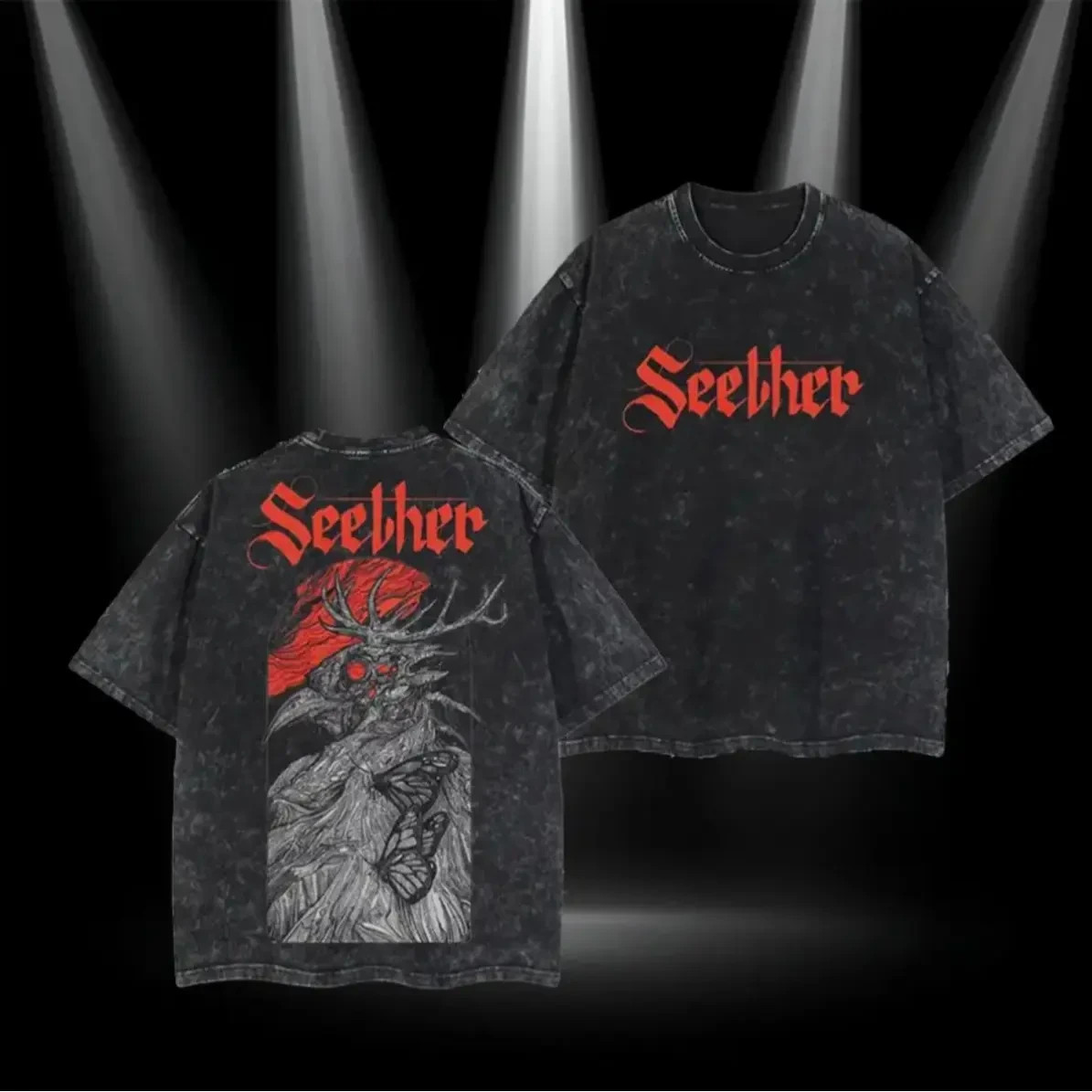 Retro Limited Seether Heavy Metal Washed Graphic Tee Unisex Oversized