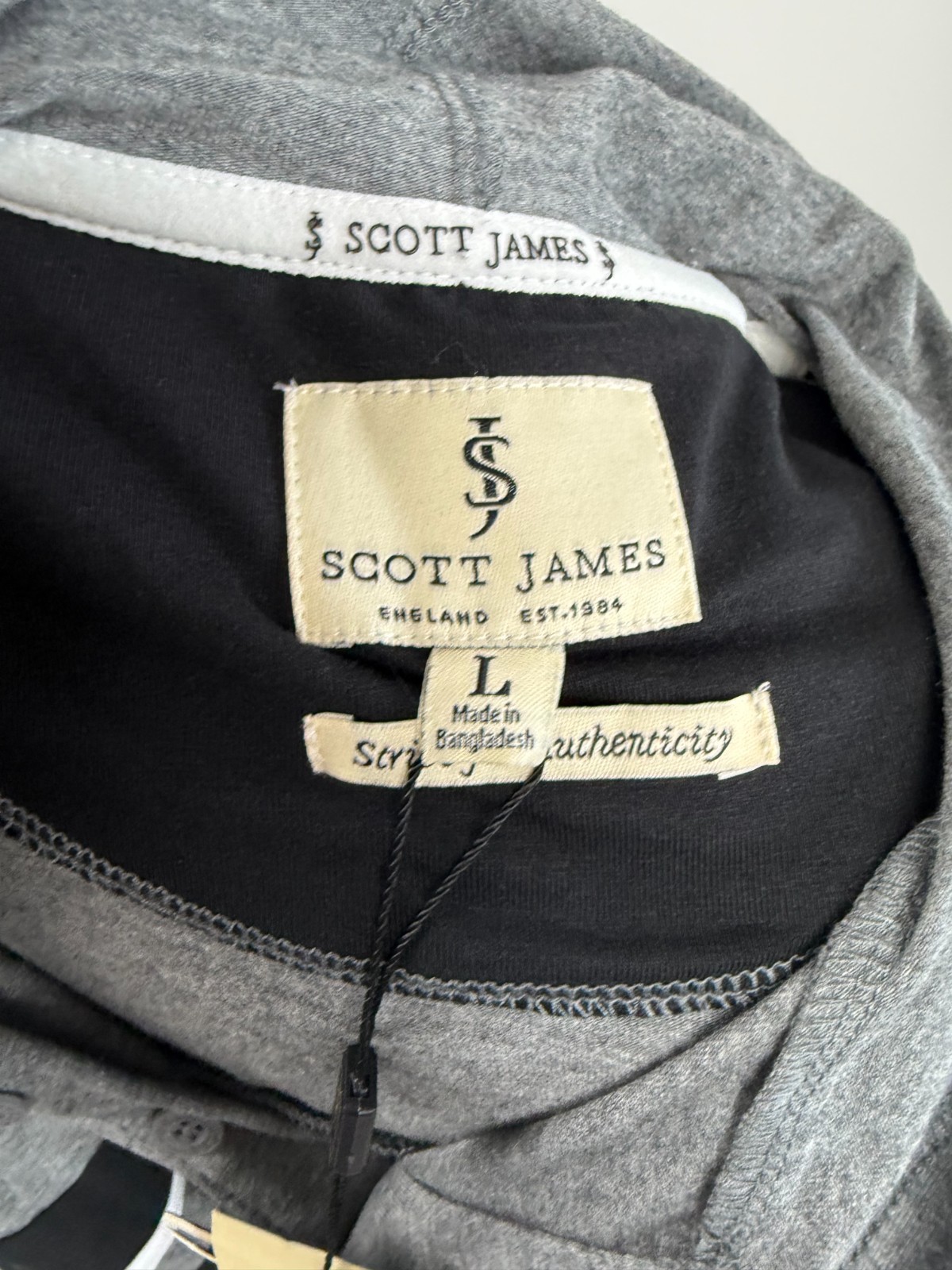 Scott James England Black Watcher Mens Hoodie Long Sleeve Shirt Large NEW