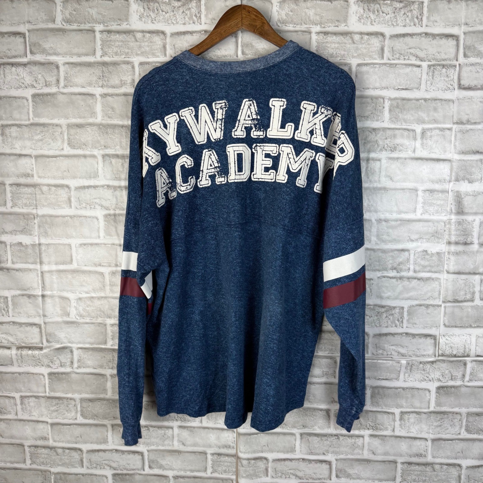 Disney Star Wars Spirit Jersey Skywalker Academy Blue Acid Wash Mens XL Shirt