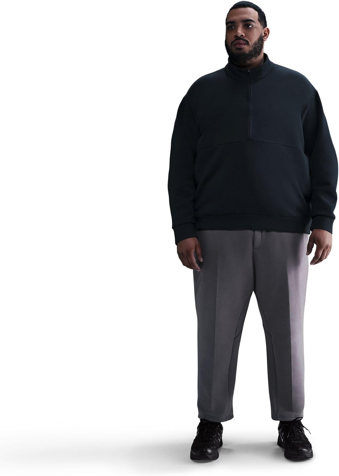 Nike 24.7 ImpossiblySoft Men’s Dri-FIT 1/2-Zip Top (HQ6953-010, Black/Dark Smoke