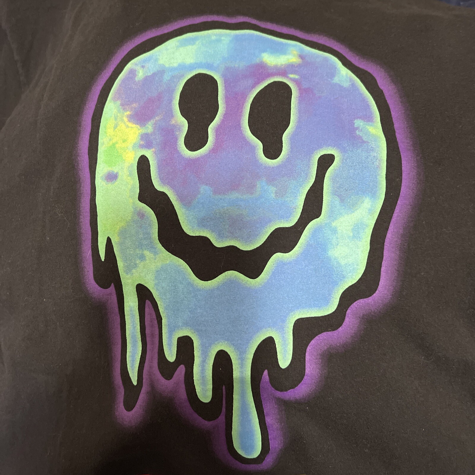 Tie dye drippy ghost face tee mens size medium euc e2200