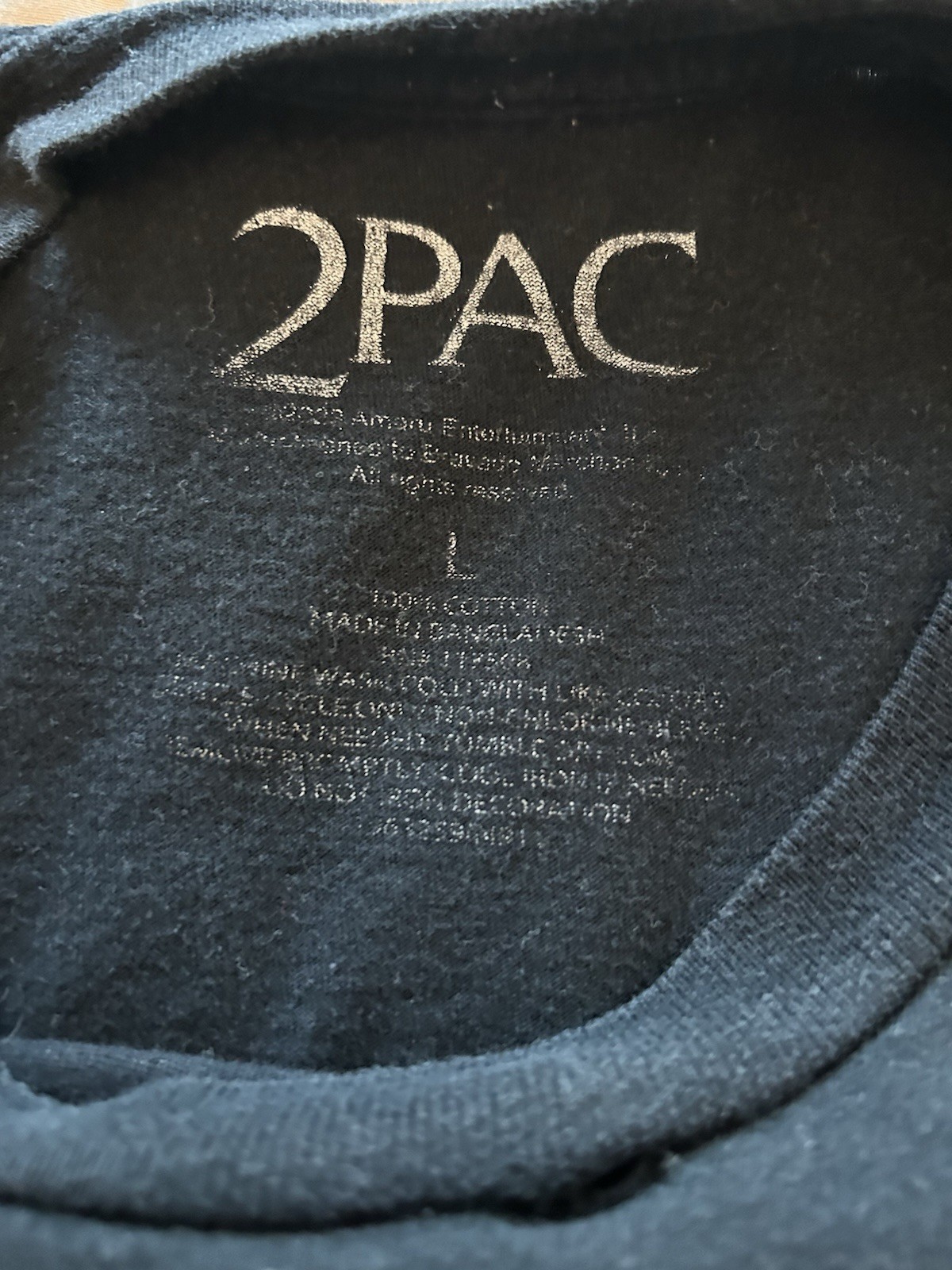 Tupac “Trust Nobody” Men’s Black Graphic T-shirt Iconic Image Sz L On 2Pac Label
