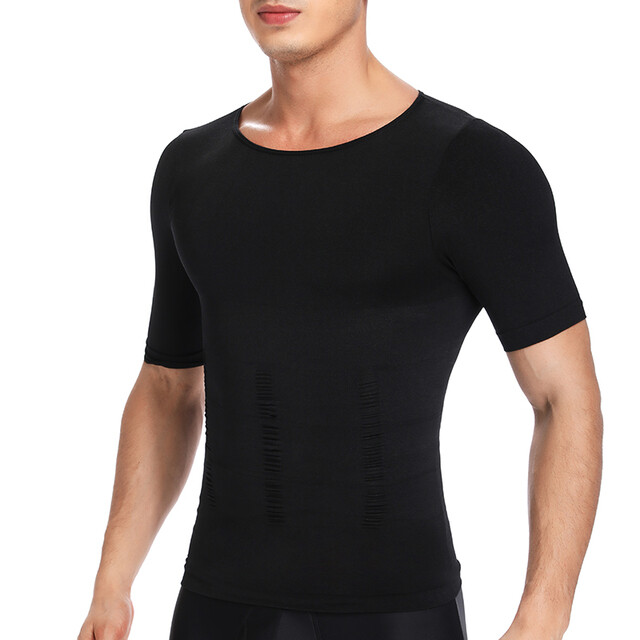 Men Slimming Body Shaper Posture Corrector Vest Abdomen Compression Shirt Top